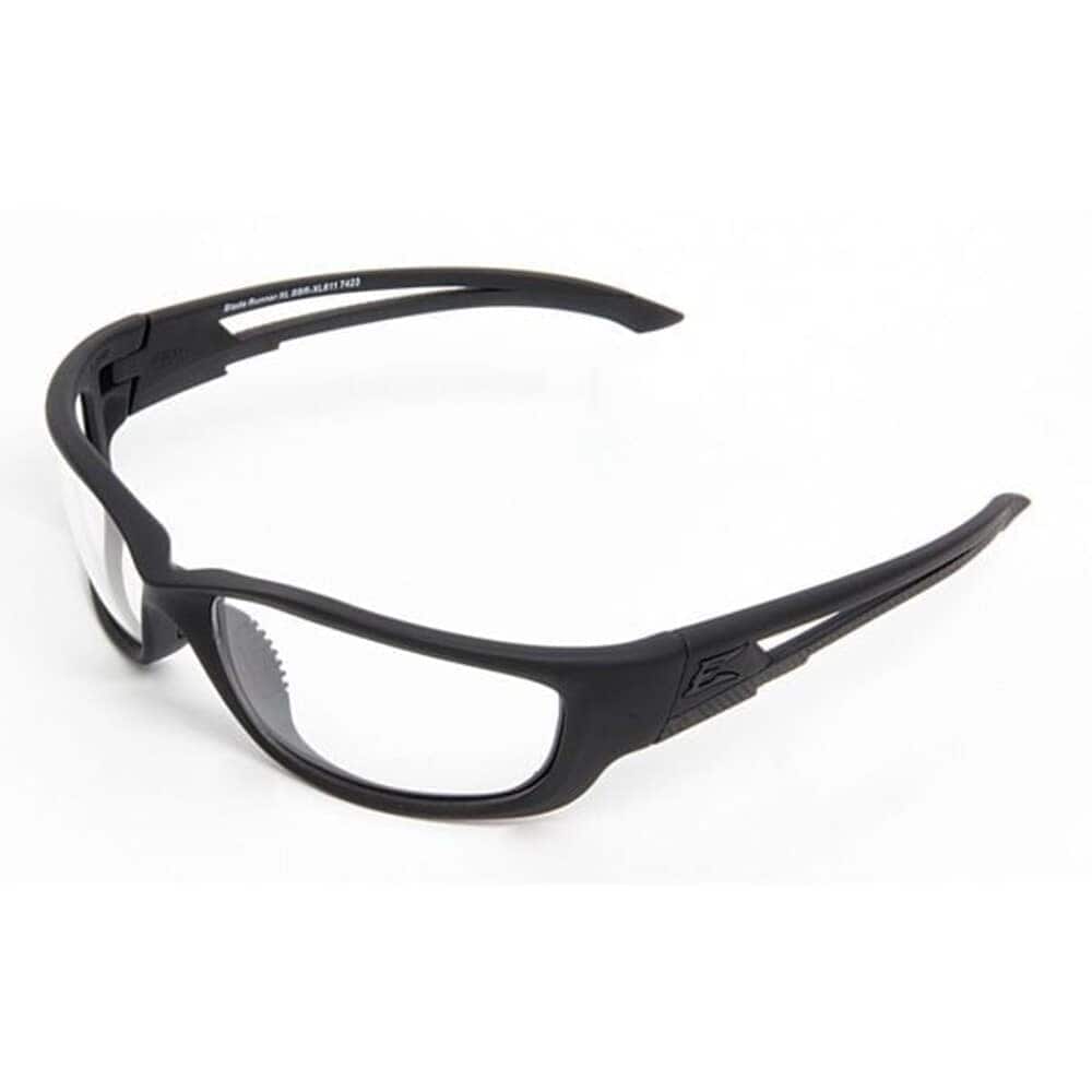 Edge Eyewear  Blade Runner XL Vapor Shield Safety Glasses Anti-Scratch Clear Lens Black Frame Full-Frame