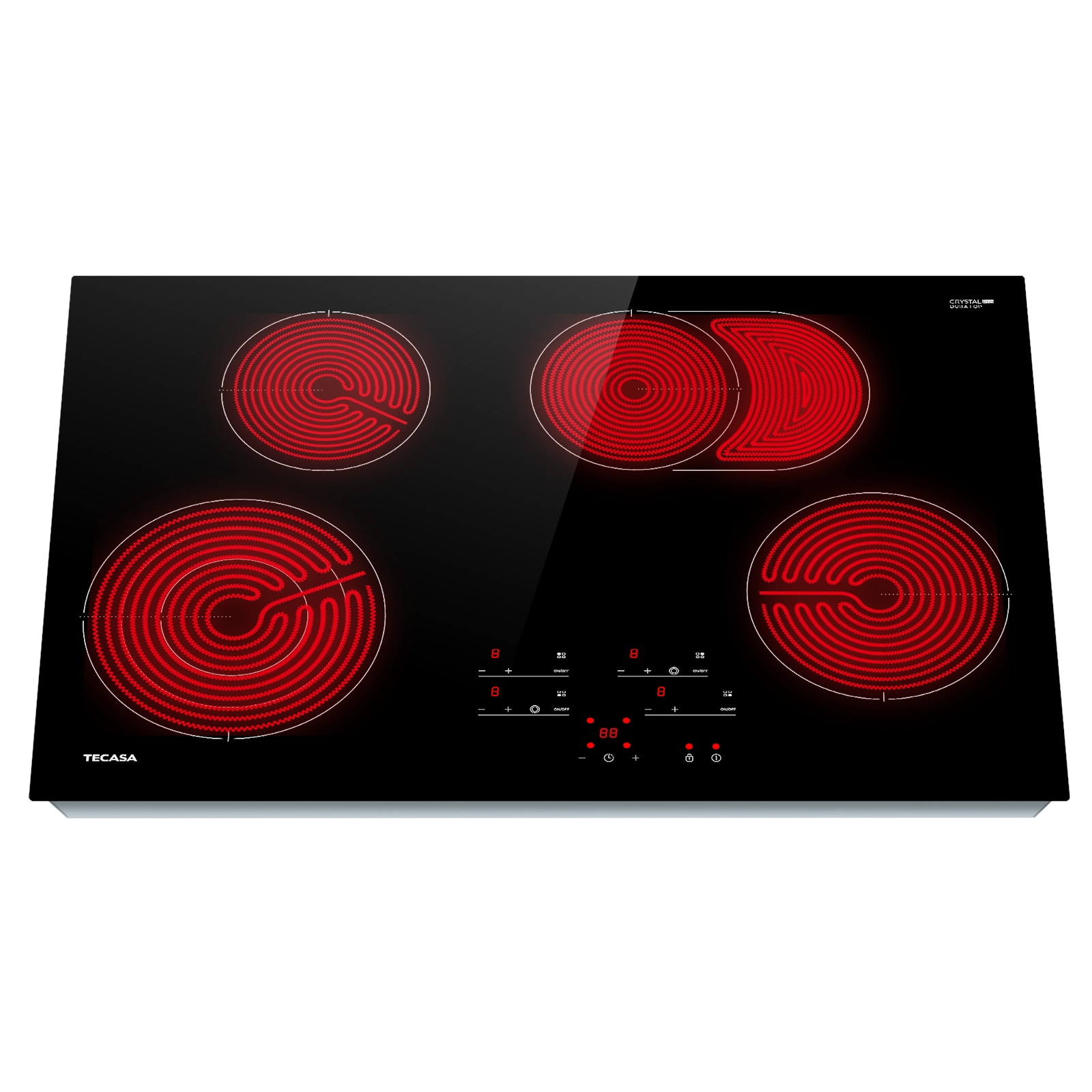Tecasa MT-T47364RT Megawatt 30-in 4 burners Smooth Surface (Radiant) Black Electric Cooktop with Bridge Element
