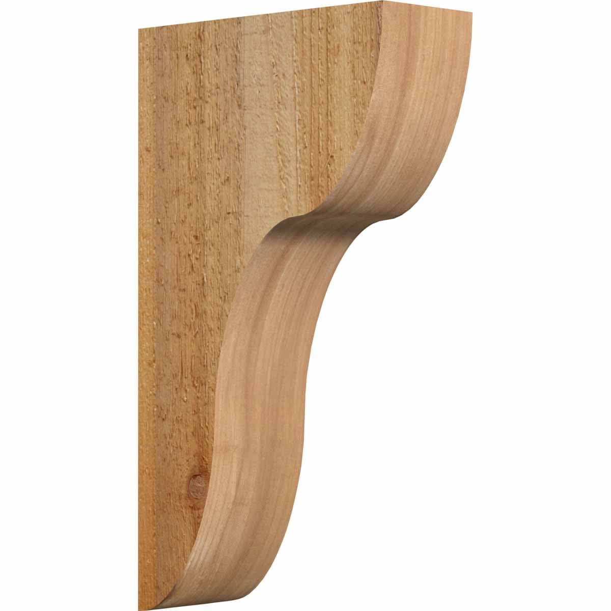 Ekena Millwork COR04X10X18CAR00RWR 4-in x 10-in x 18-in Carmel Unfinished Western red cedar Wood Paintable/Stainable Corbel