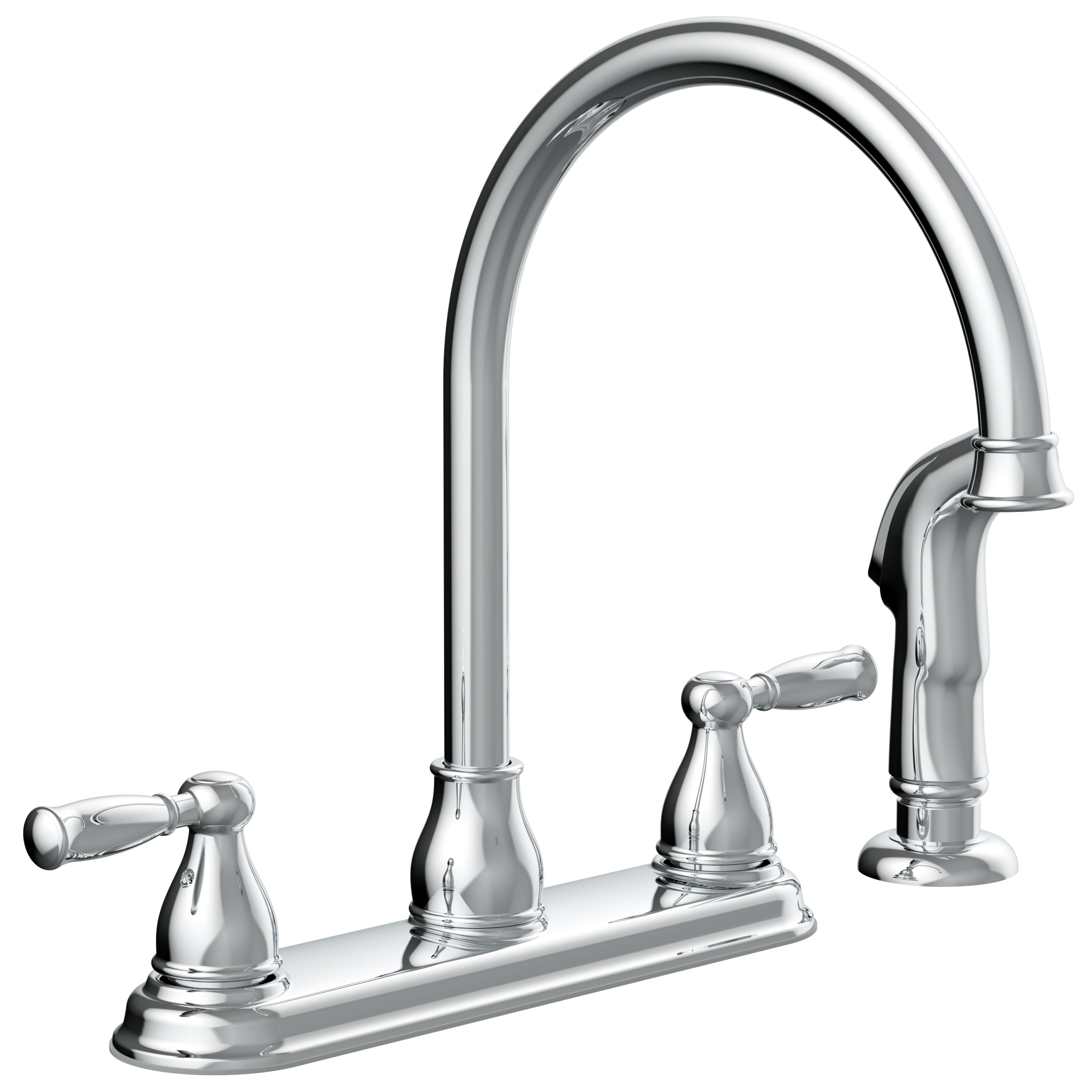 Project Source BRICE Polished Chrome Double Handle Kitchen Faucet (Deck ...