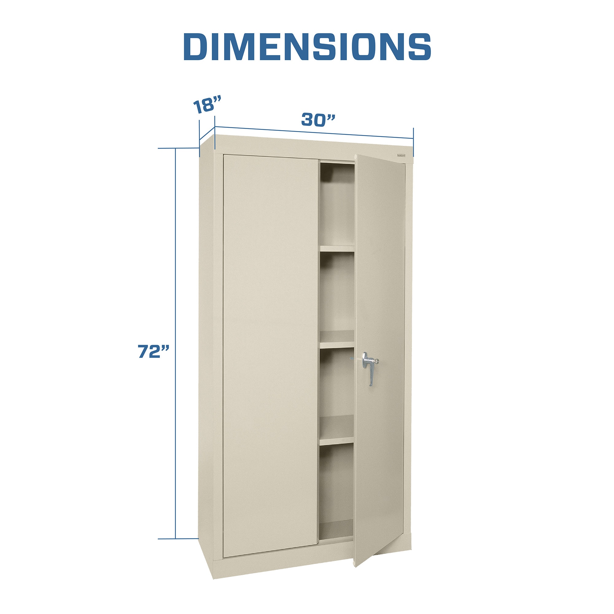Putty Steel Freestanding Lockable Office Cabinet with Adjustable Shelving