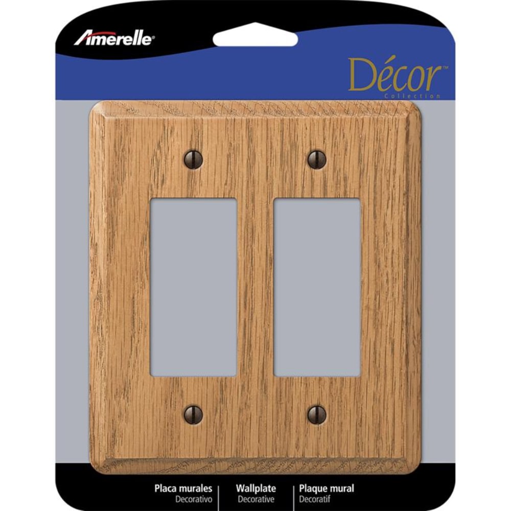 Amerelle Amerelle Contemporary Brown 2 gang Wood Decorator Wall Plate 1 pk