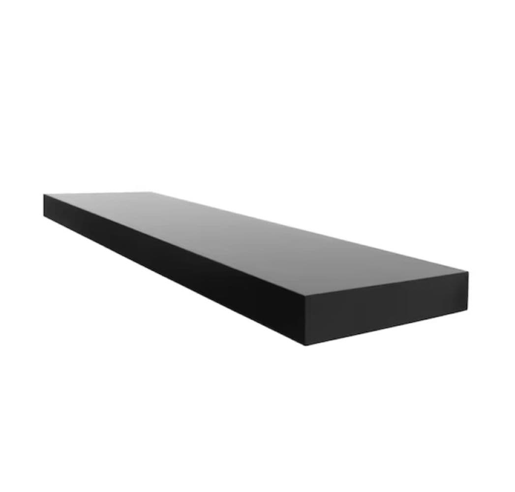 Origin 21 LOWE24WMS-BL 23.62-in L x 7.87-in D x 1.5-in H Black Particleboard Rectangular Floating shelf