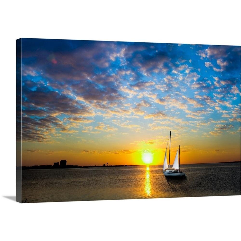 GreatBigCanvas White Sail Sailboat-Sailing Into 24-in H x 36-in W ...