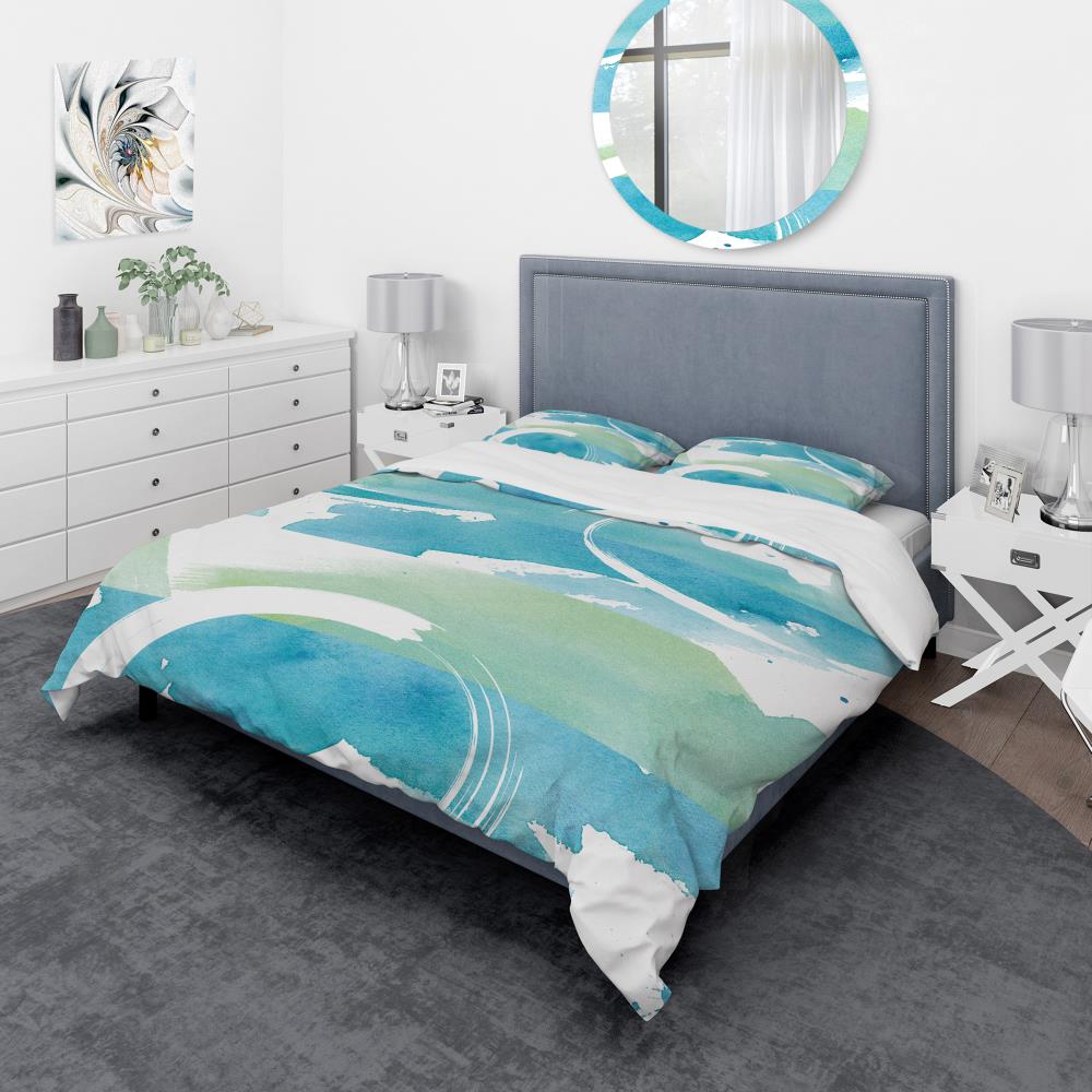 Designart BED30300-T 3 -Piece Blue Twin Duvet cover Set