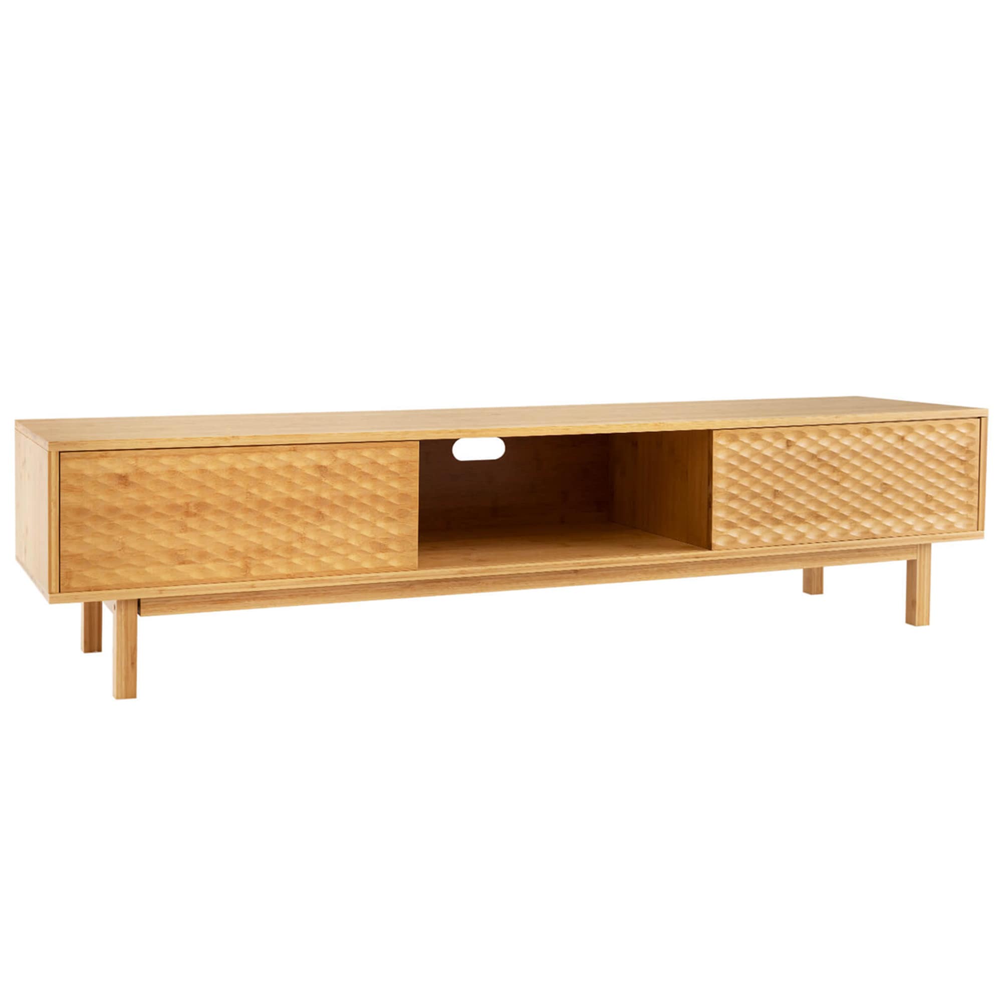 Costway HCST03298 Modern/Contemporary Natural TV stand Integrated TV Mount ( Accommodates TVs up to 70-in )