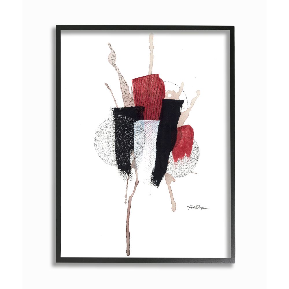 Stupell Industries AB-297-FR-11X14 Abstract Stained Pointillism Centric Circle Design Kim Rupe Framed 14-in H x 11-in W Abstract Print