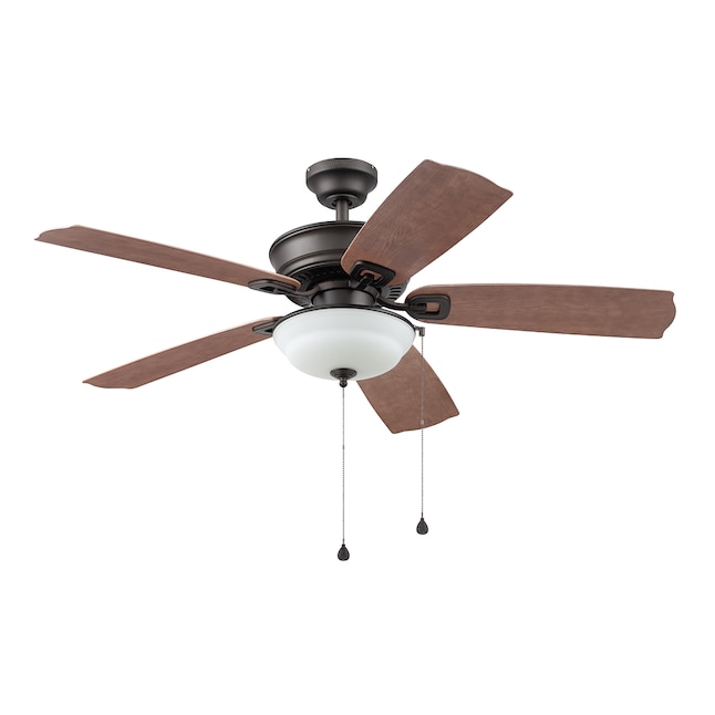 Harbor Breeze Echo Lake 52 In Bronze Indoor Outdoor Downrod Or Flush Mount Ceiling Fan With Light 5 Blade The Fans Department At Lowes Com