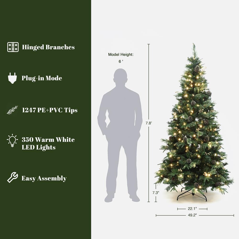 LuxenHome WHAP2453 Artificial-Christmas-Trees - View #2