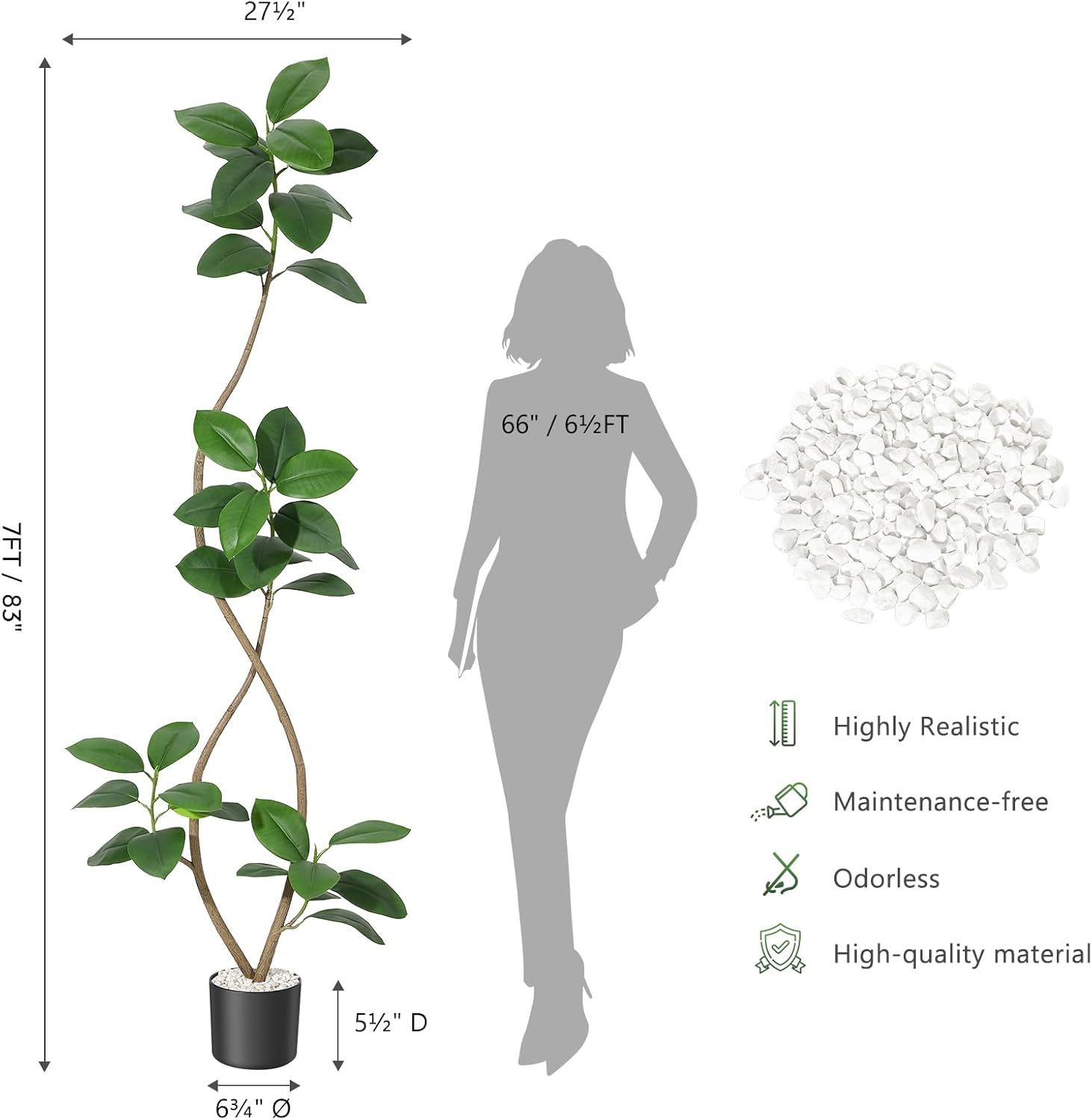 Qeetex WWJ-PHK-359RBQHC Artificial-Plants-Trees - View #3