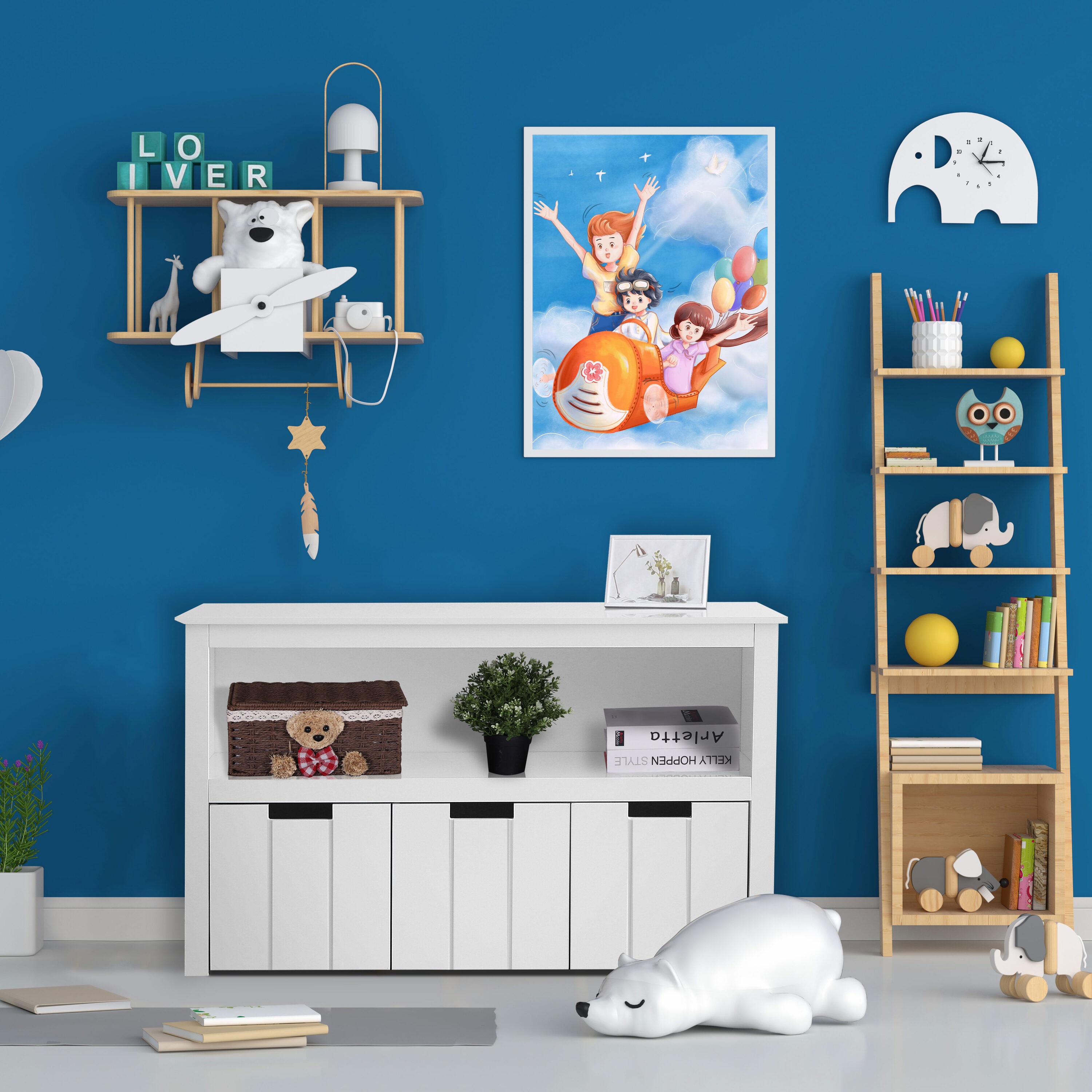Lerliuo Kids Toy Storage Organizer, 3 Tier Children Bookcase and