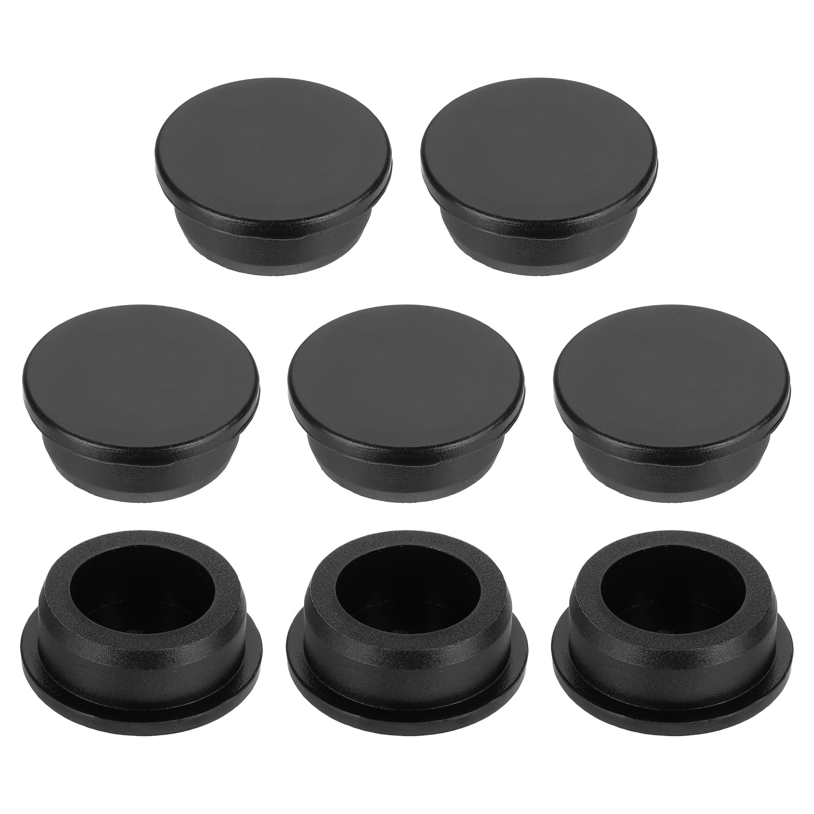 Unique Bargains 8pcs Silicone Hole Plug 34.8mm Black High Temp T Type Rubber Stoppers for 33-34.5mm Hole Waterproof Button Hole End Covers for Powder Coating Sealing Plugs Pipe Holes