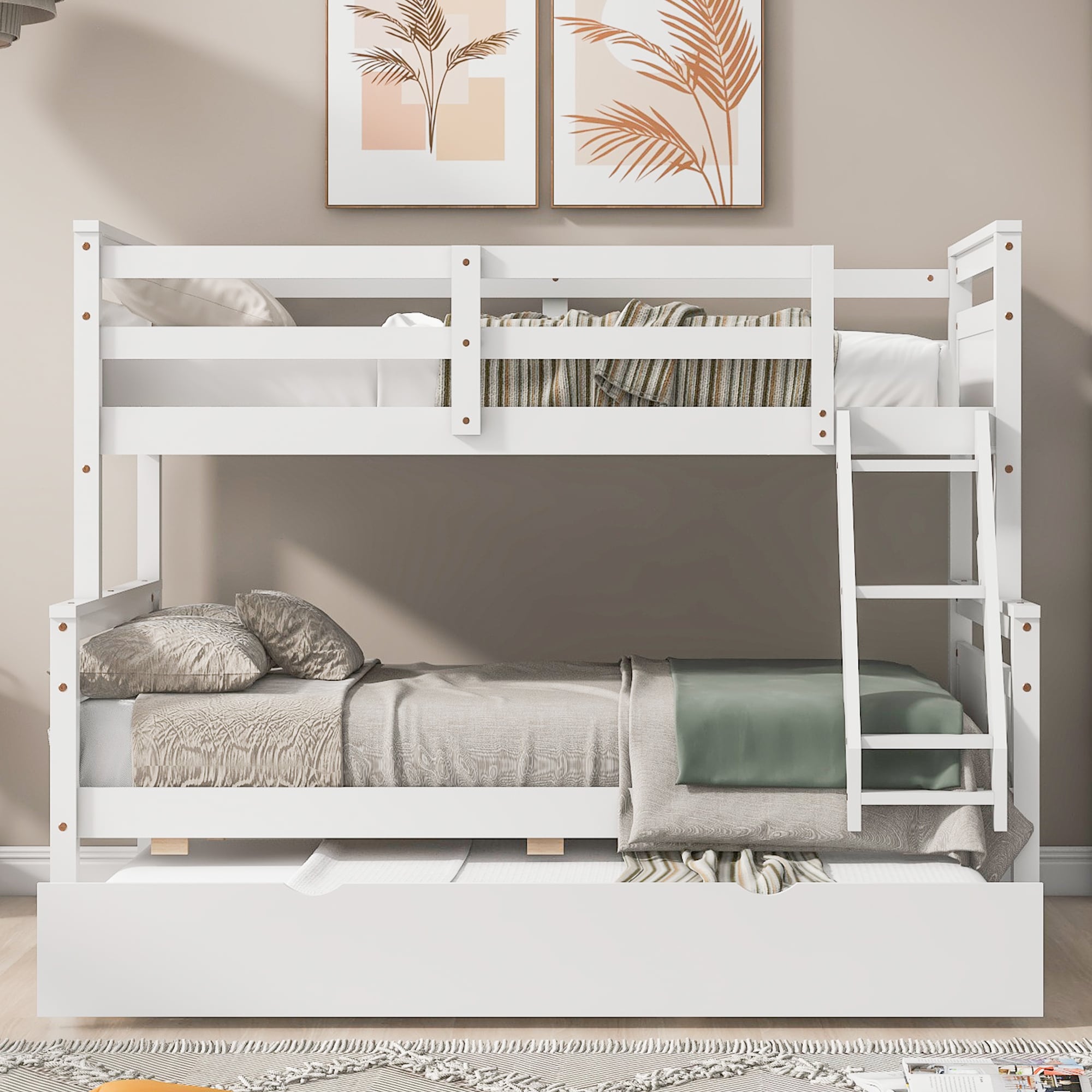 Qualler White Twin over full Bunk Bed