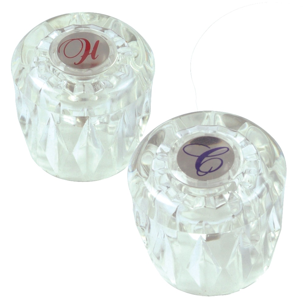 Danco Clear Acrylic 2-Handle Knob Shower Faucet Handle 2-Pack