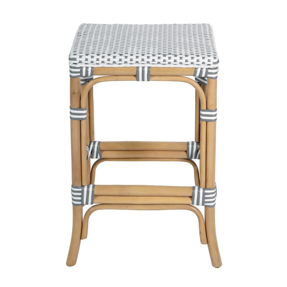 Butler Specialty Laguna 24.5 in. Seat Height Rattan Counter Stool White ...
