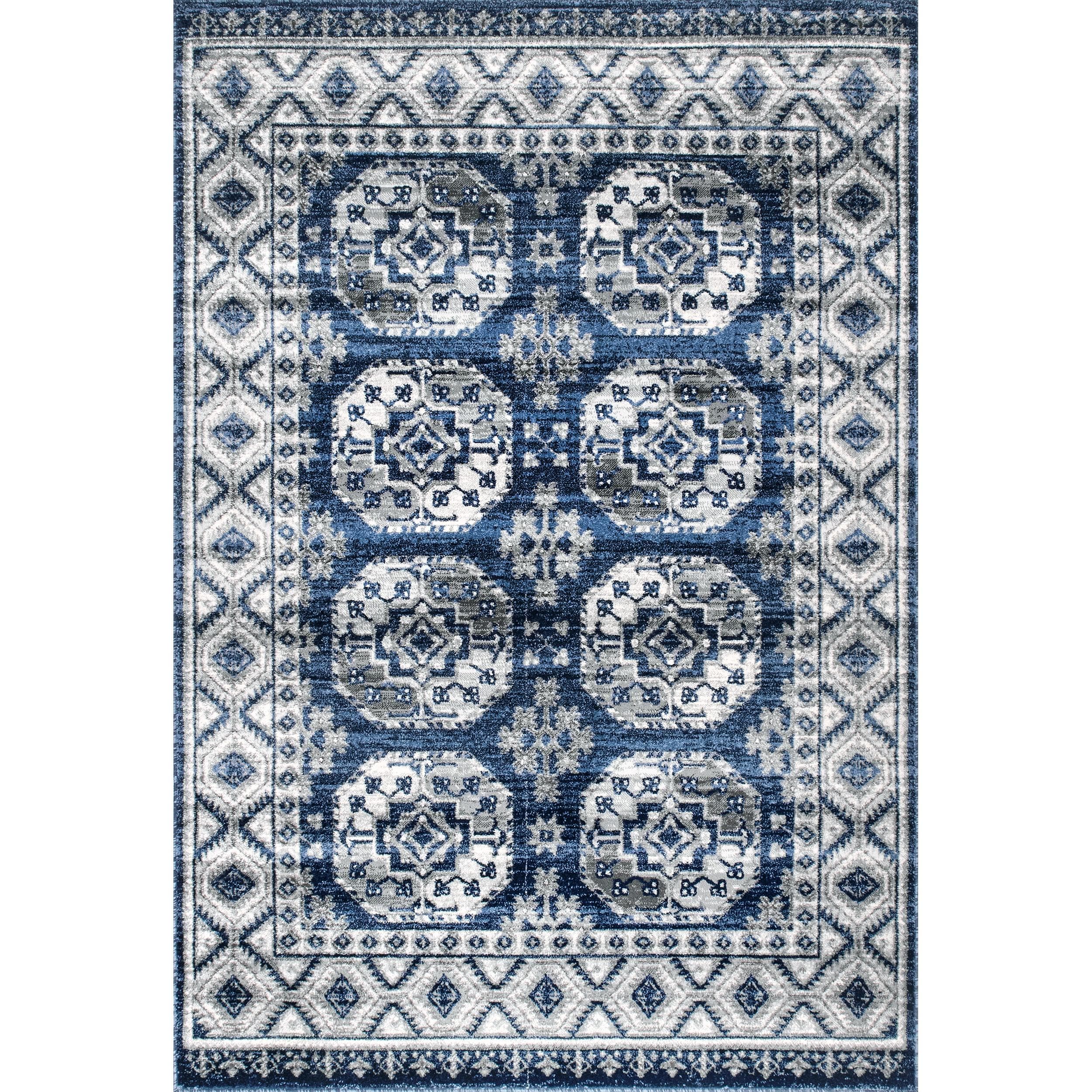 nuLOOM RZSP21A-206 Shea 2 x 6 (ft) Loomed Polypropylene Blue Rectangular Indoor Geometric Runner rug