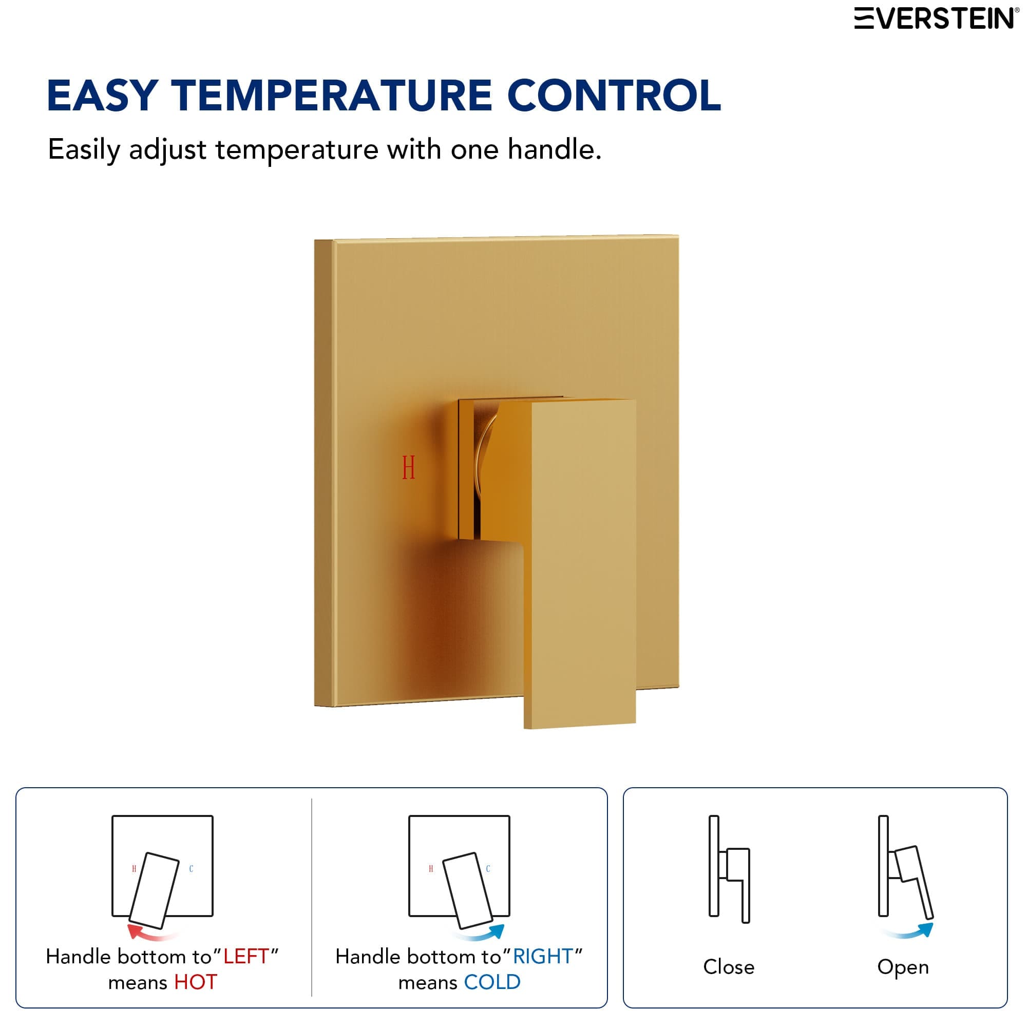 EVERSTEIN SFS-1130-GD Showerhead-Bar-Panels - View #8