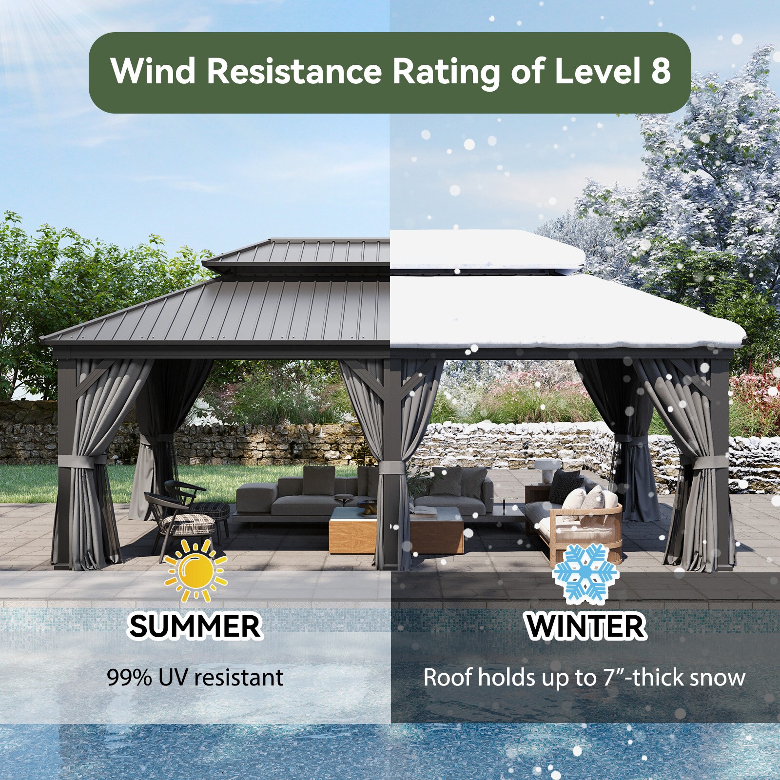 AOXUN AX-414L31 Wood-Resin-Gazebos - View #7