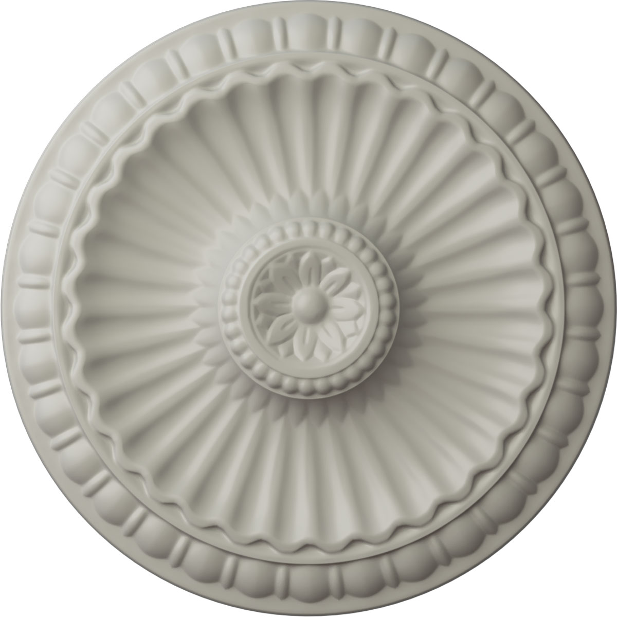 Ekena Millwork CM11LIPCF Linus 11.25-in W x 11.25-in L Painted Pot Of Cream Polyurethane Whole Ceiling Medallion
