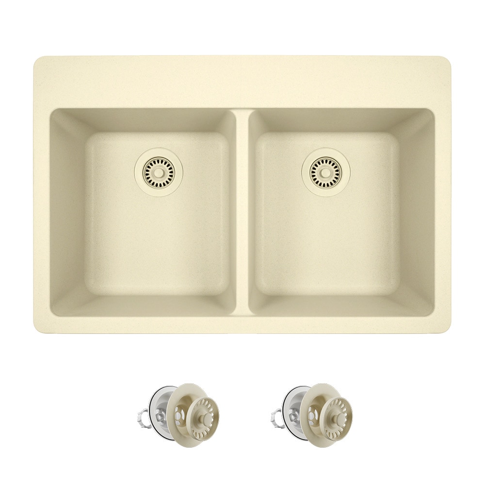 MR Direct Drop In 33 In X 22 In Beige Composite Double Equal Bowl 4   10809191 