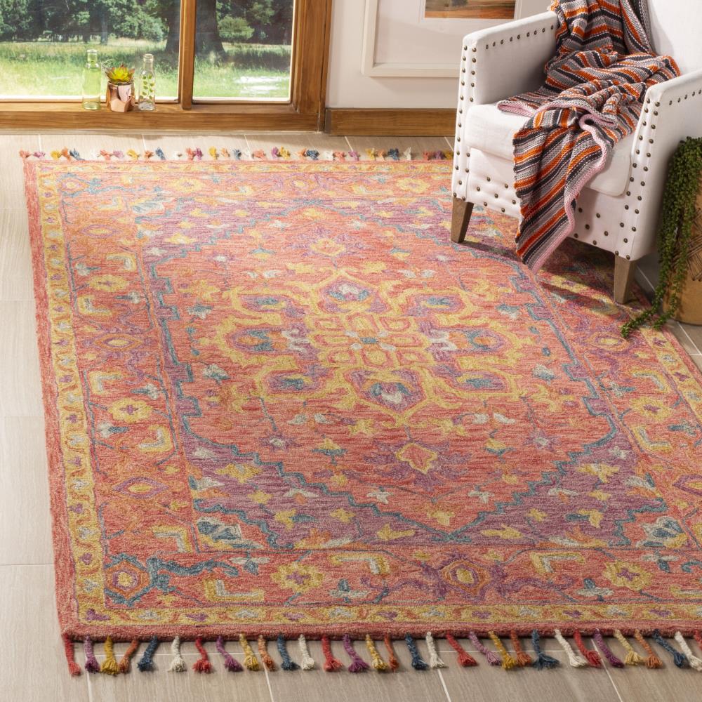 Aspen 7' x 7' Square Red Hand-Tufted Wool Area Rug