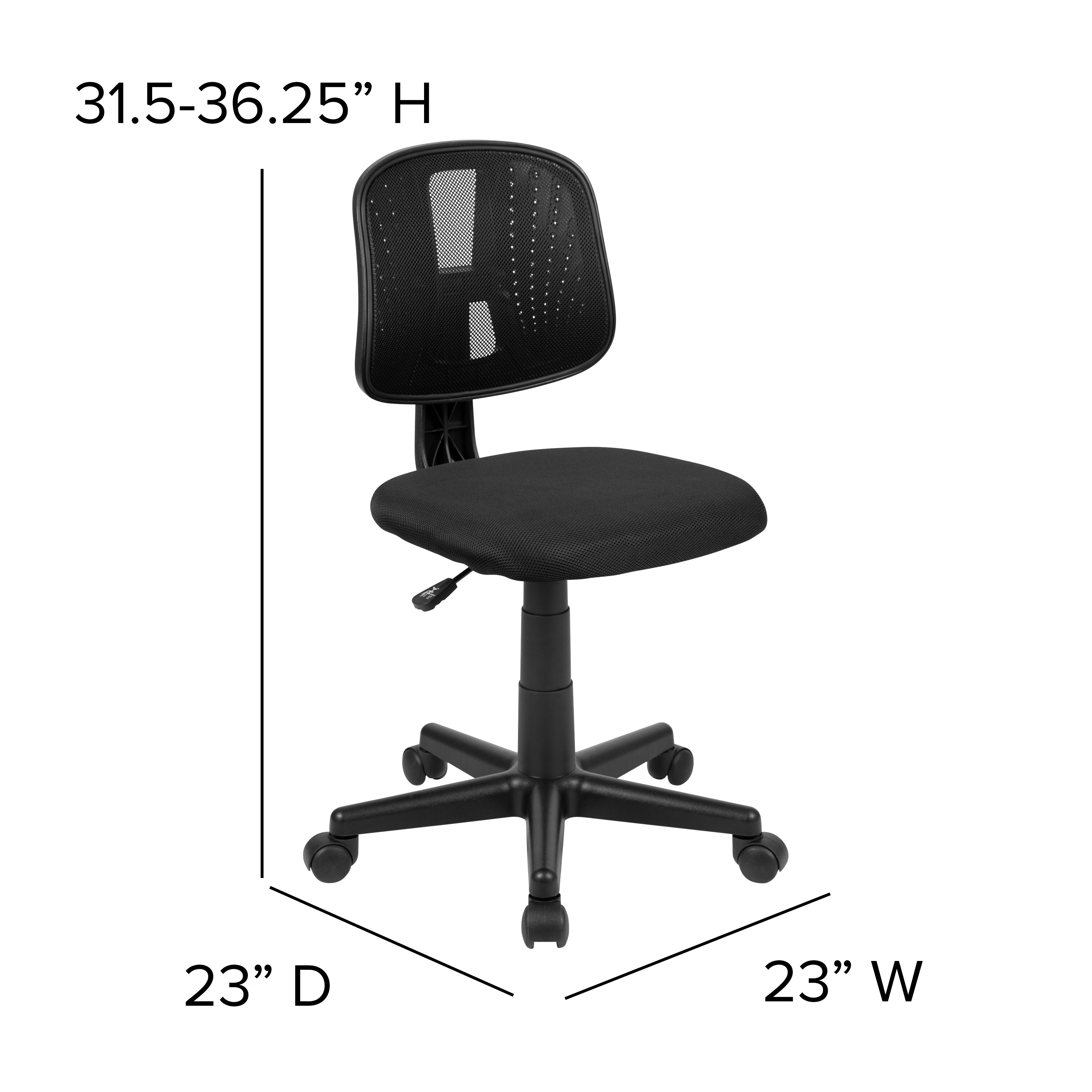 Ergonomic Mid-Back Black Mesh Swivel Task Chair with Lumbar Support