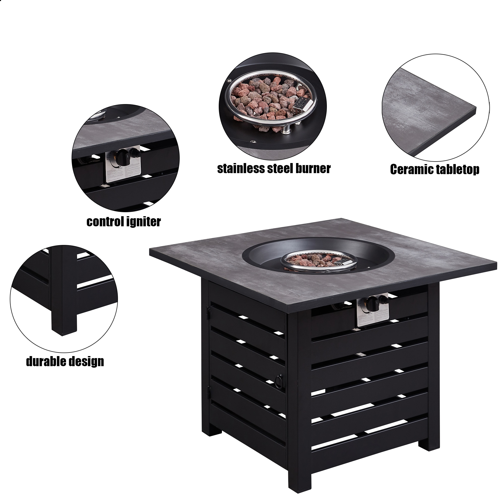 Mondawe MO-HP6NSU Outdoor-Gas-Firepits - View #3