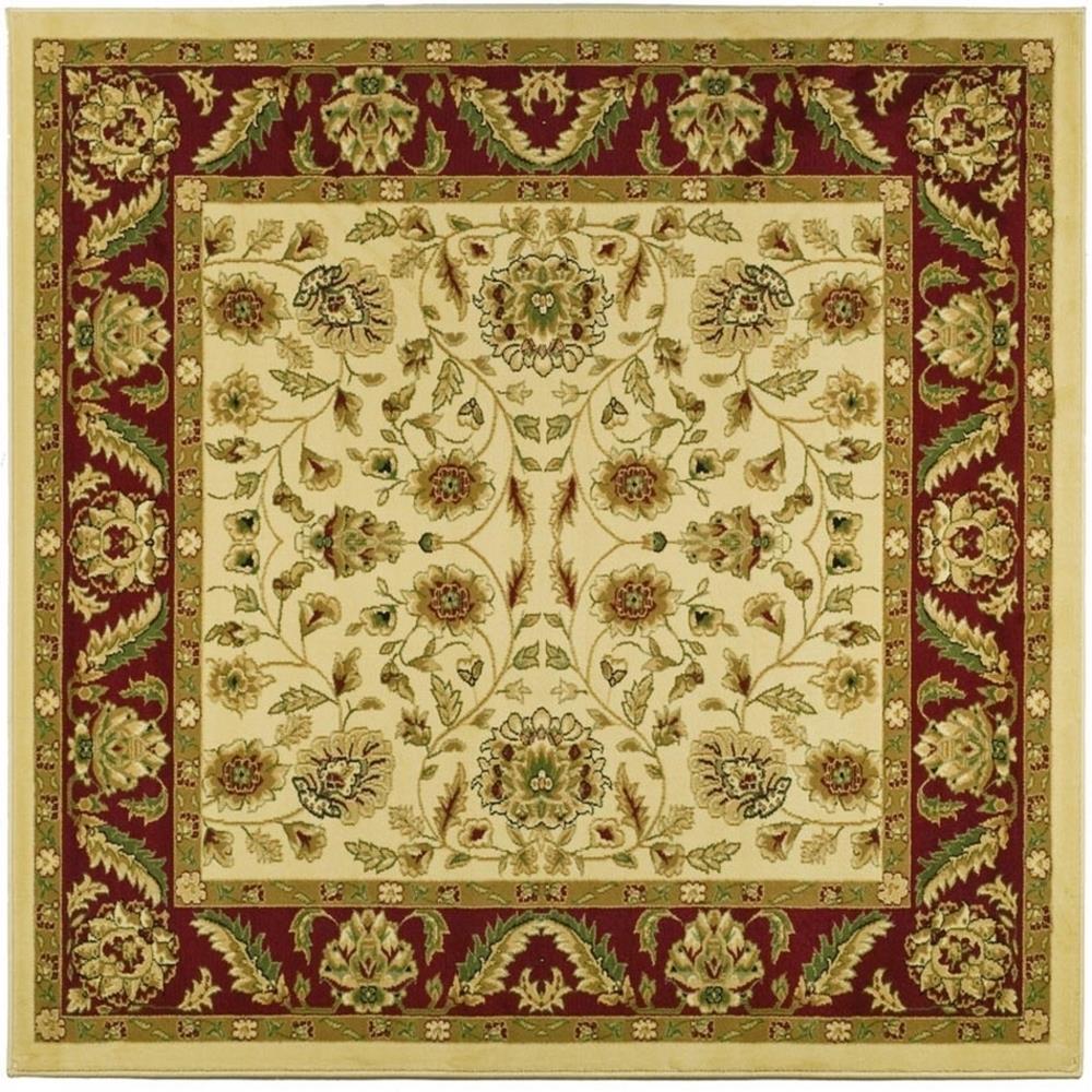 Safavieh LNH215A-8SQ Lyndhurst Andre 8 x 8 (ft) Loomed Polypropylene Ivory/Red Square Indoor Floral/Botanical Oriental Area rug