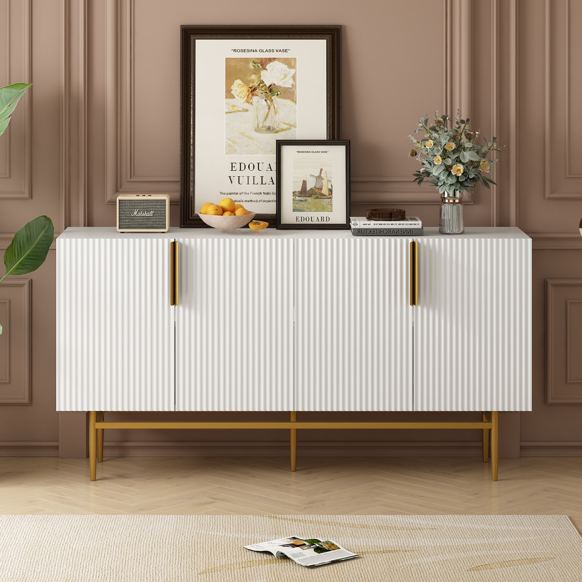 JIMSMAISON JMTRSB28W Contemporary/Modern White Sideboard