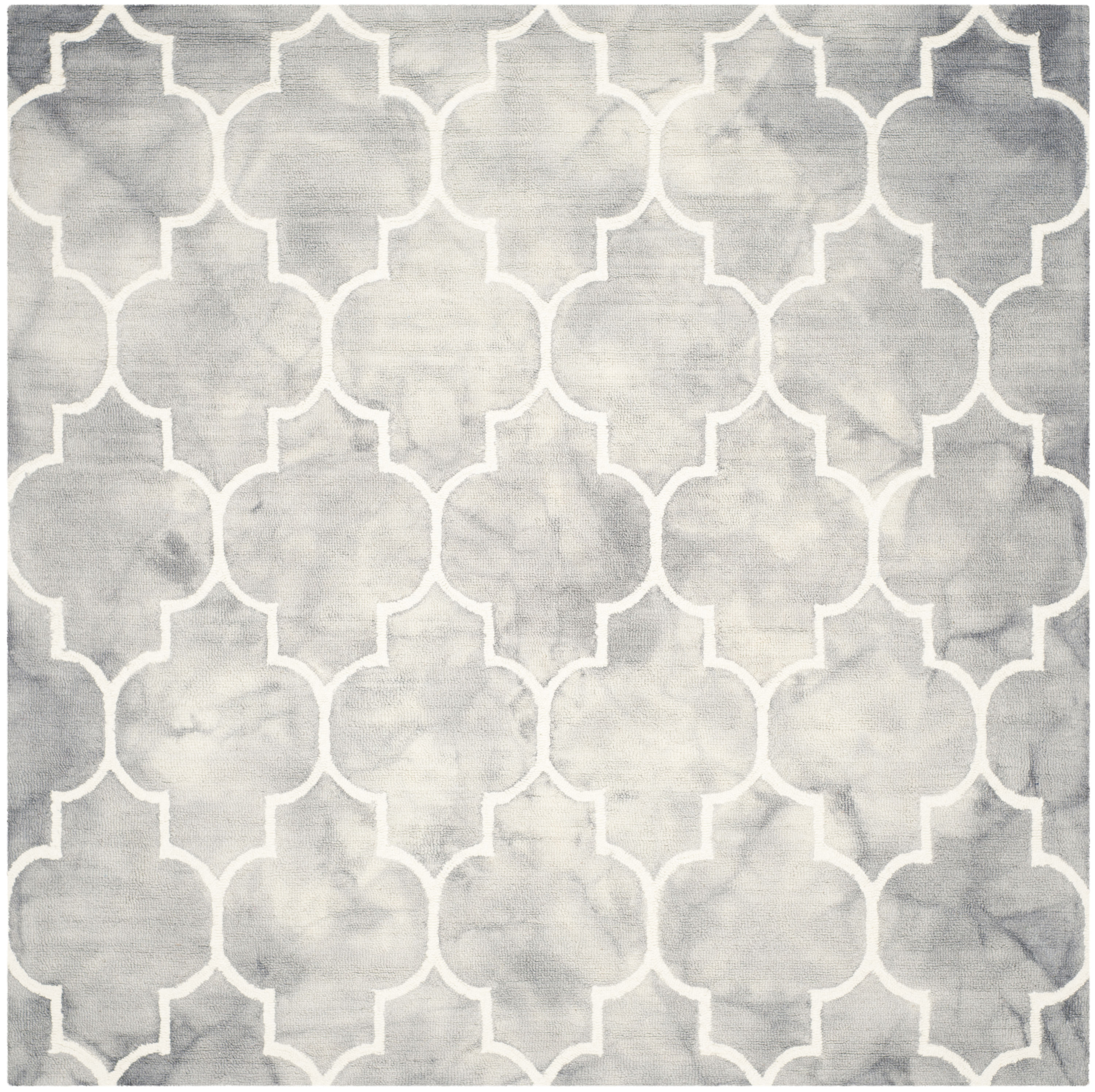 Safavieh DDY535C-5SQ Dip Dye Dorinda 5 x 5 (ft) Tufted Wool Gray/Ivory Square Indoor Trellis Bohemian/Eclectic Area rug