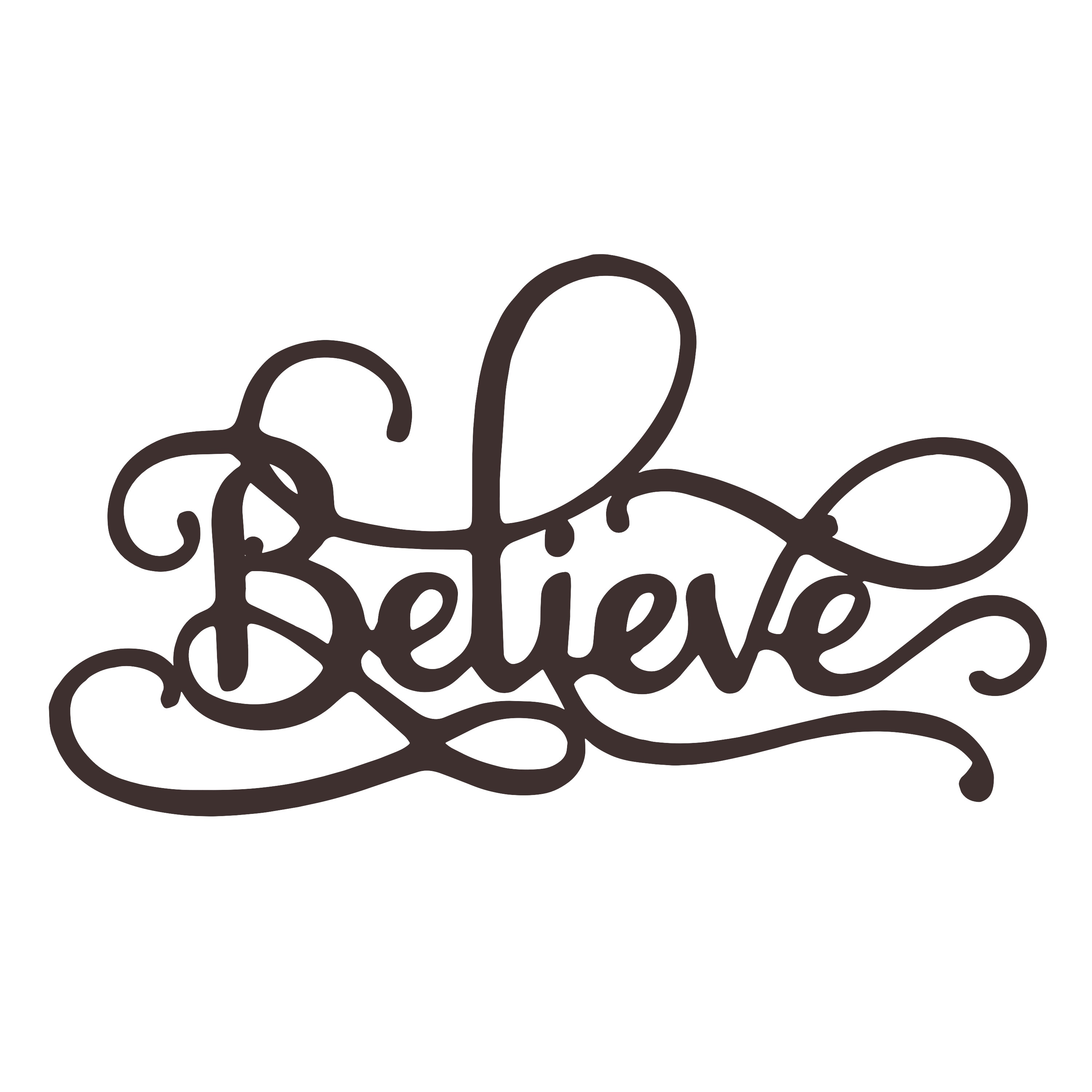 BELIEVE Farmhouse Style Wood Look Sign Gift   Metal Decor 106180028095 