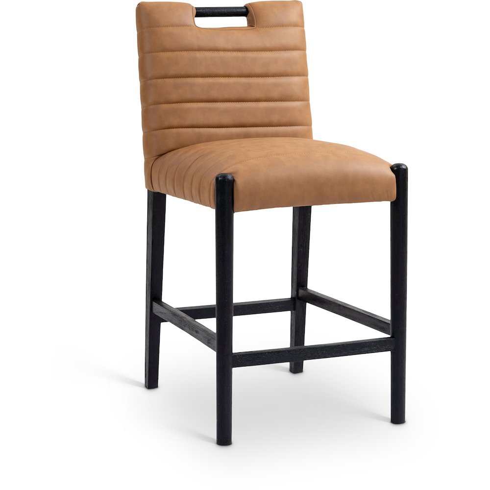 Meridian 11029COGNAC-C Aimee Cognac Vegan Leather Counter Stool
