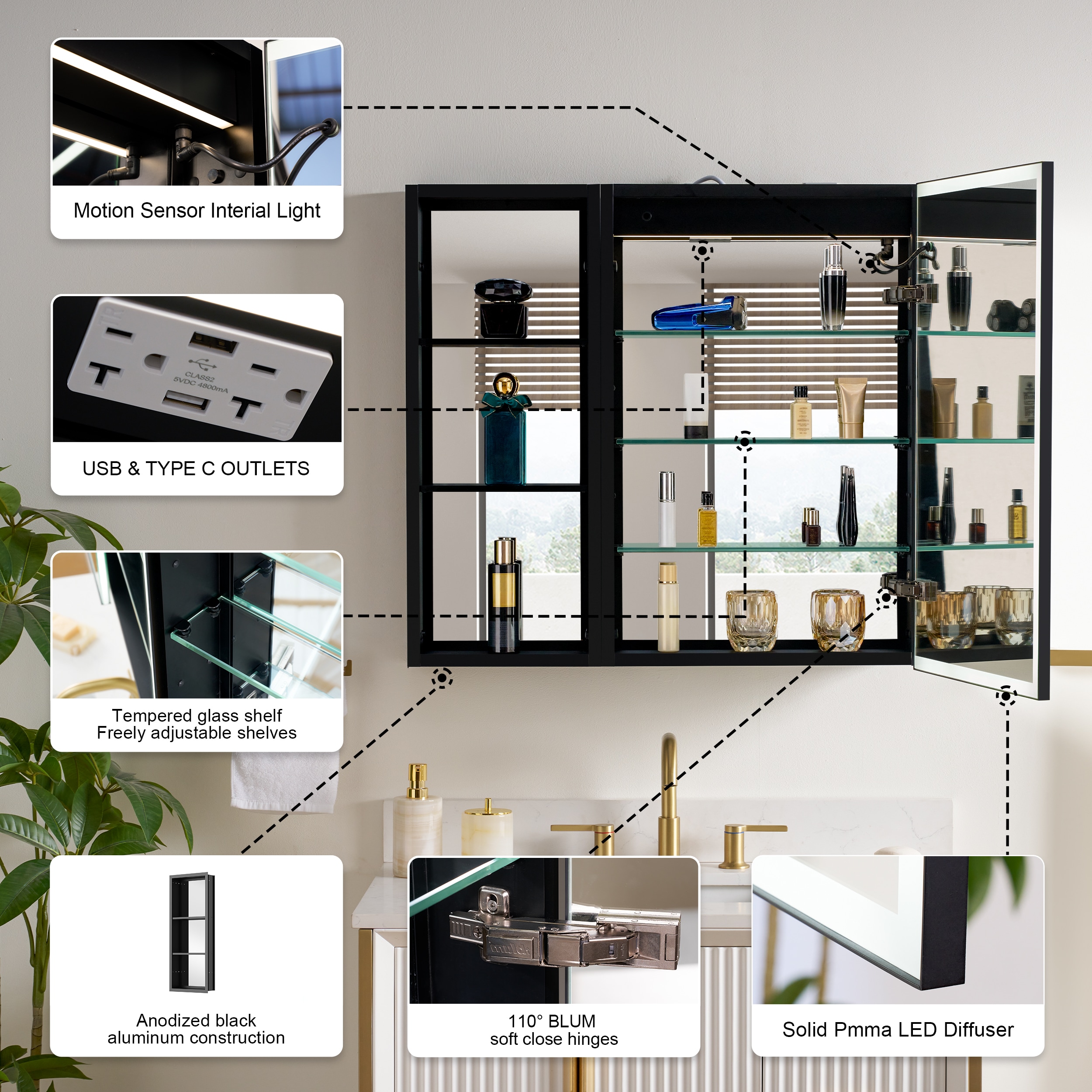 WELLFOR W12MCL2030R-MC Bathroom-Medicine-Cabinets - View #6