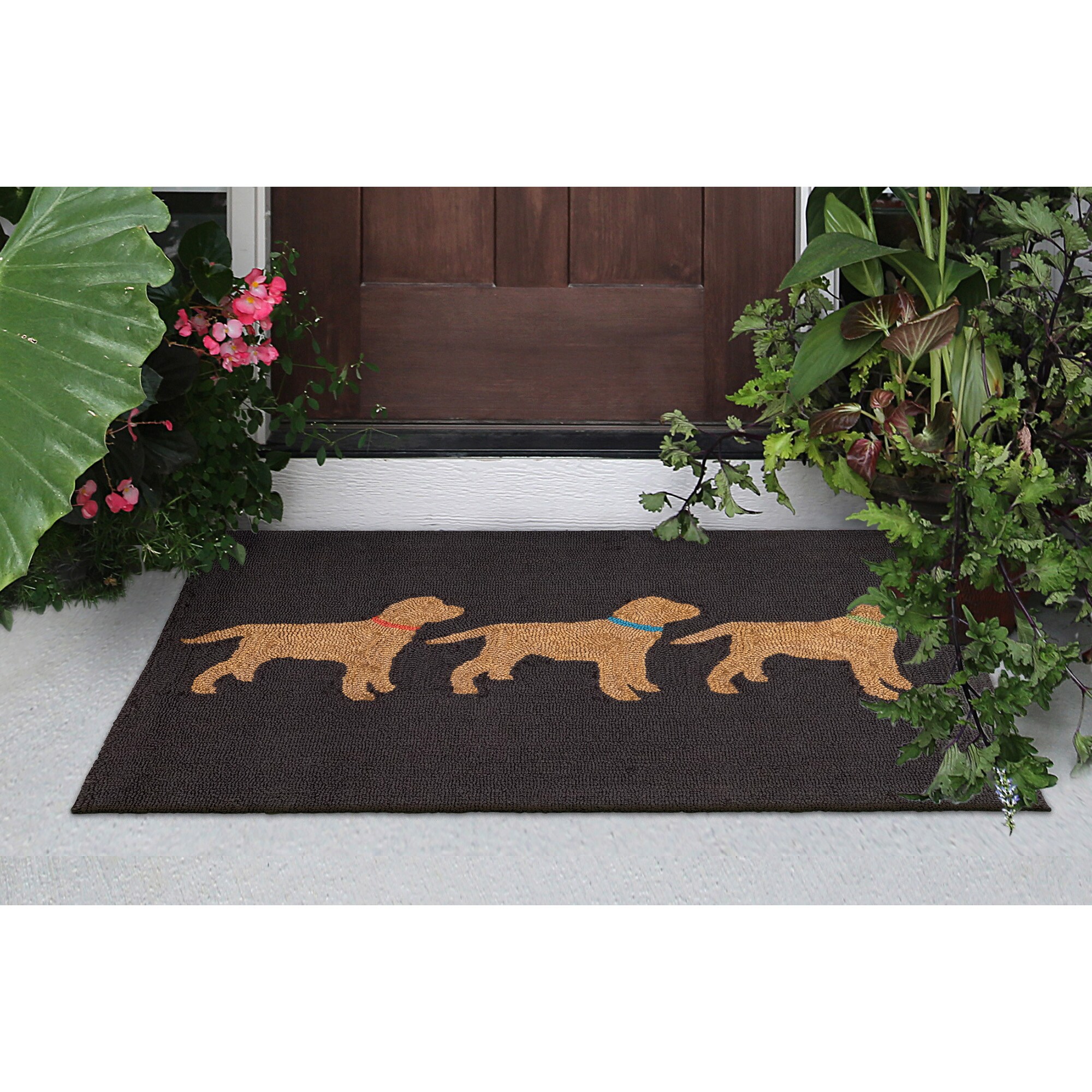 Liora Manne Frontporch 3 Dogs Christmas Indoor/Outdoor Rug