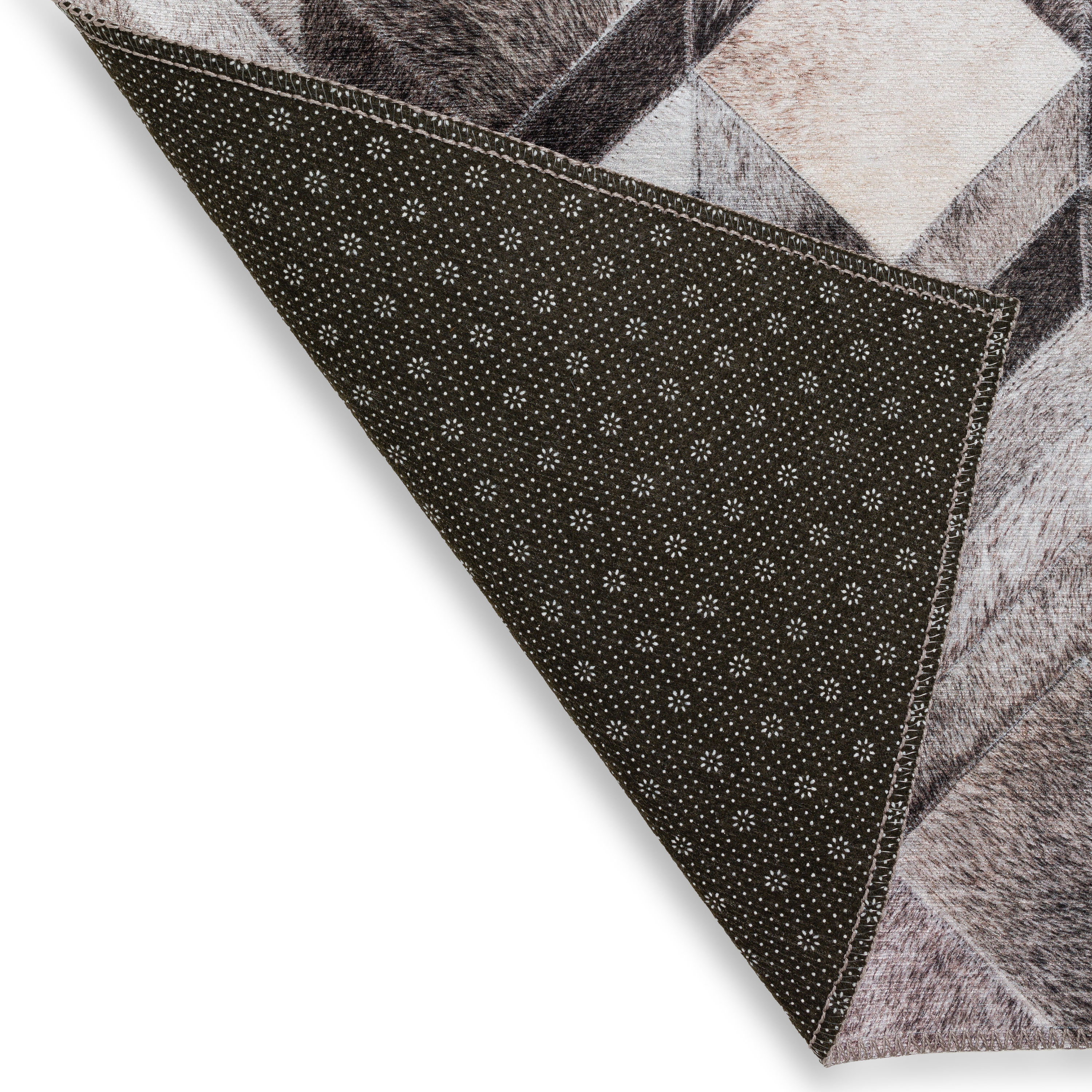 Gray 5' x 7' Washable Faux Hide Chenille Area Rug