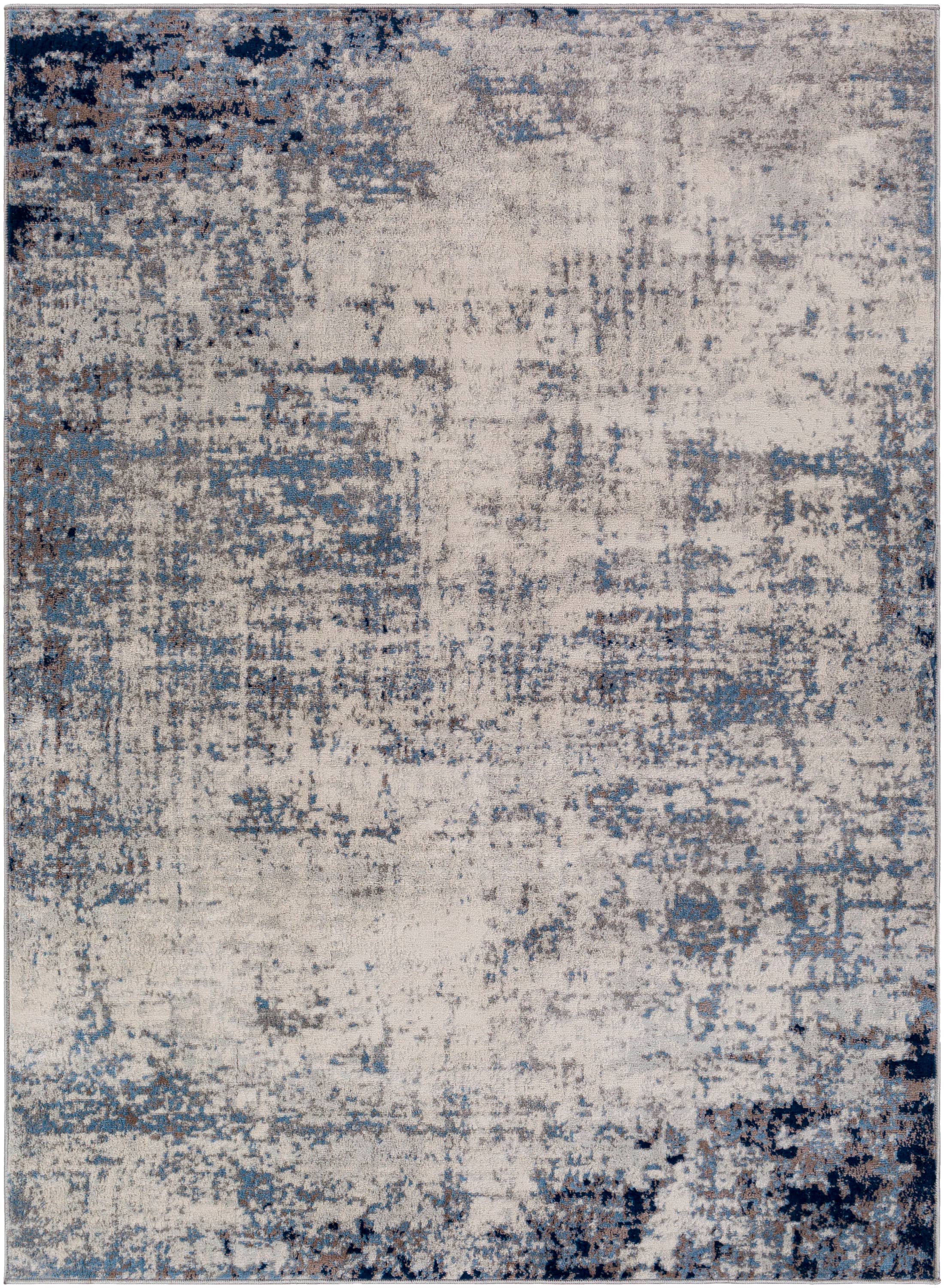 Livabliss ROM2394-679 Roma 7 x 9 (ft) Loomed Polypropylene Navy, Light Blue, Gray, Off-White, Light Gray Rectangular Indoor Abstract Area rug