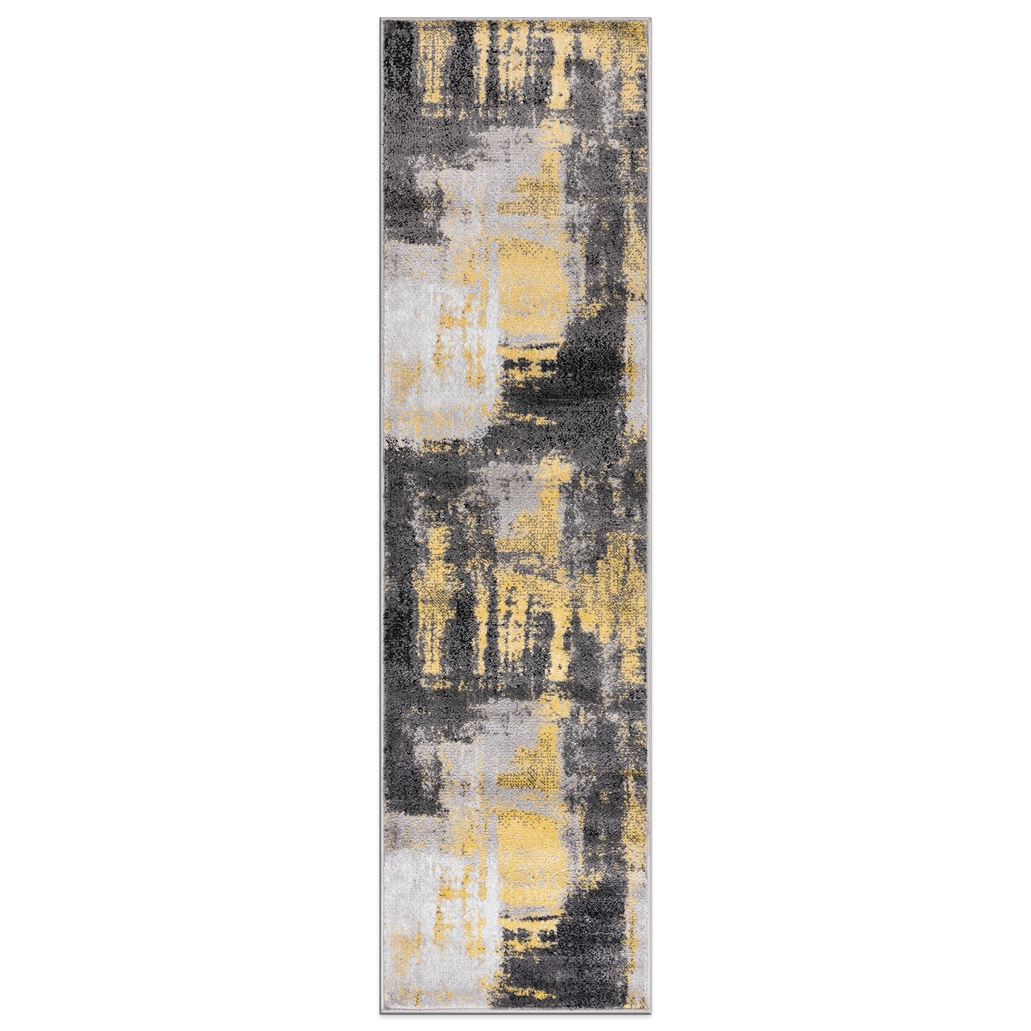 World Rug Gallery 939YELLOW2X7 2 x 7 (ft) Loomed Polypropylene Yellow Rectangular Indoor Abstract Global Runner rug
