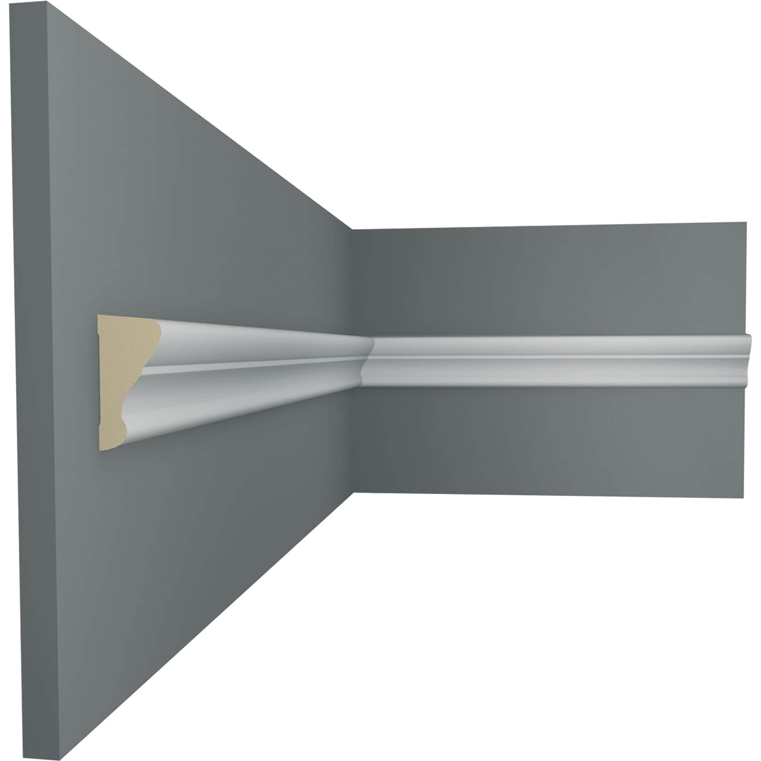 White Polyurethane Crown Panel Moulding, 94.5 Inches