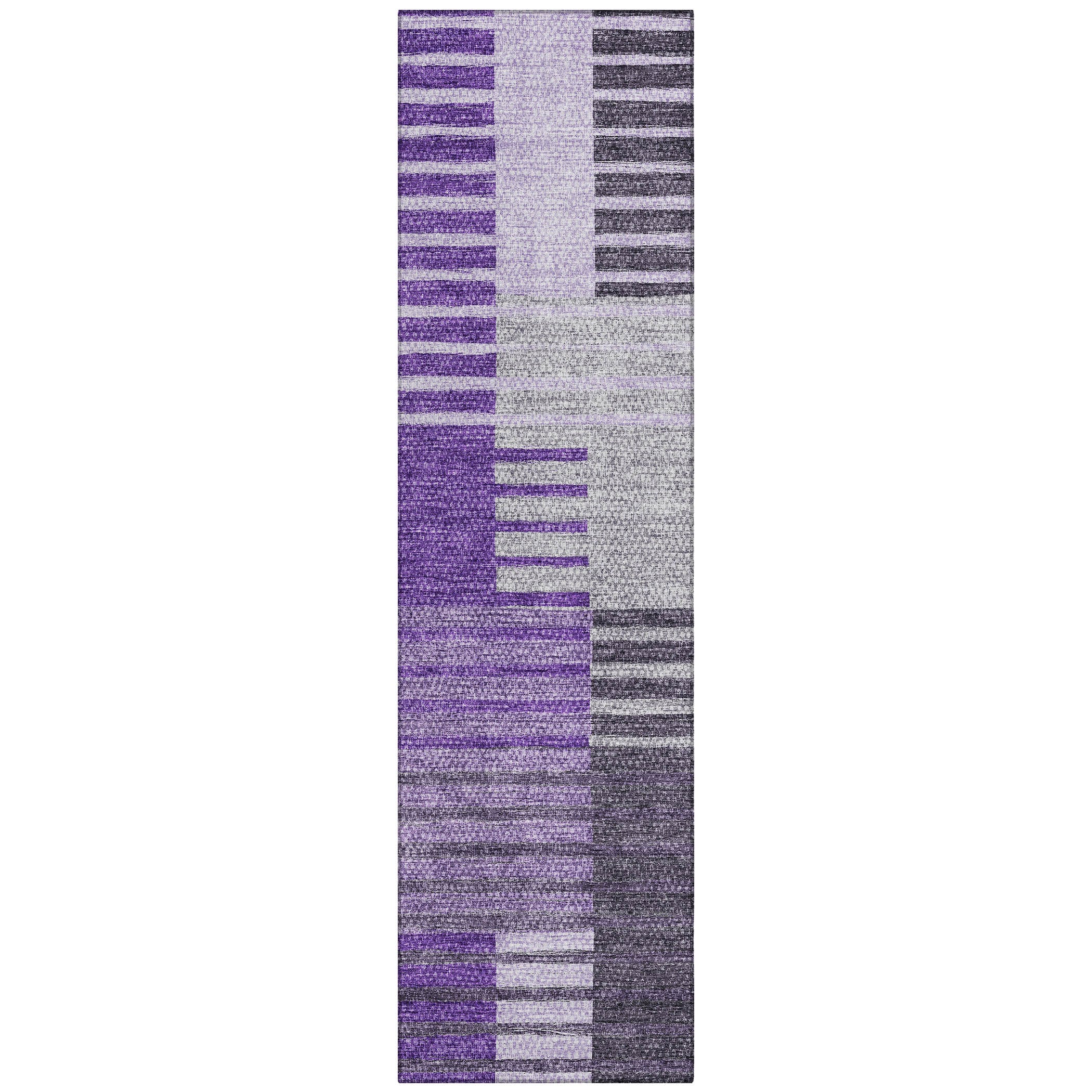Addison Rugs ACN687PP2X8 Chantille ACN687PP 2 x 7 (ft) Polyester Purple Rectangular Indoor/Outdoor Geometric Machine washable Area rug