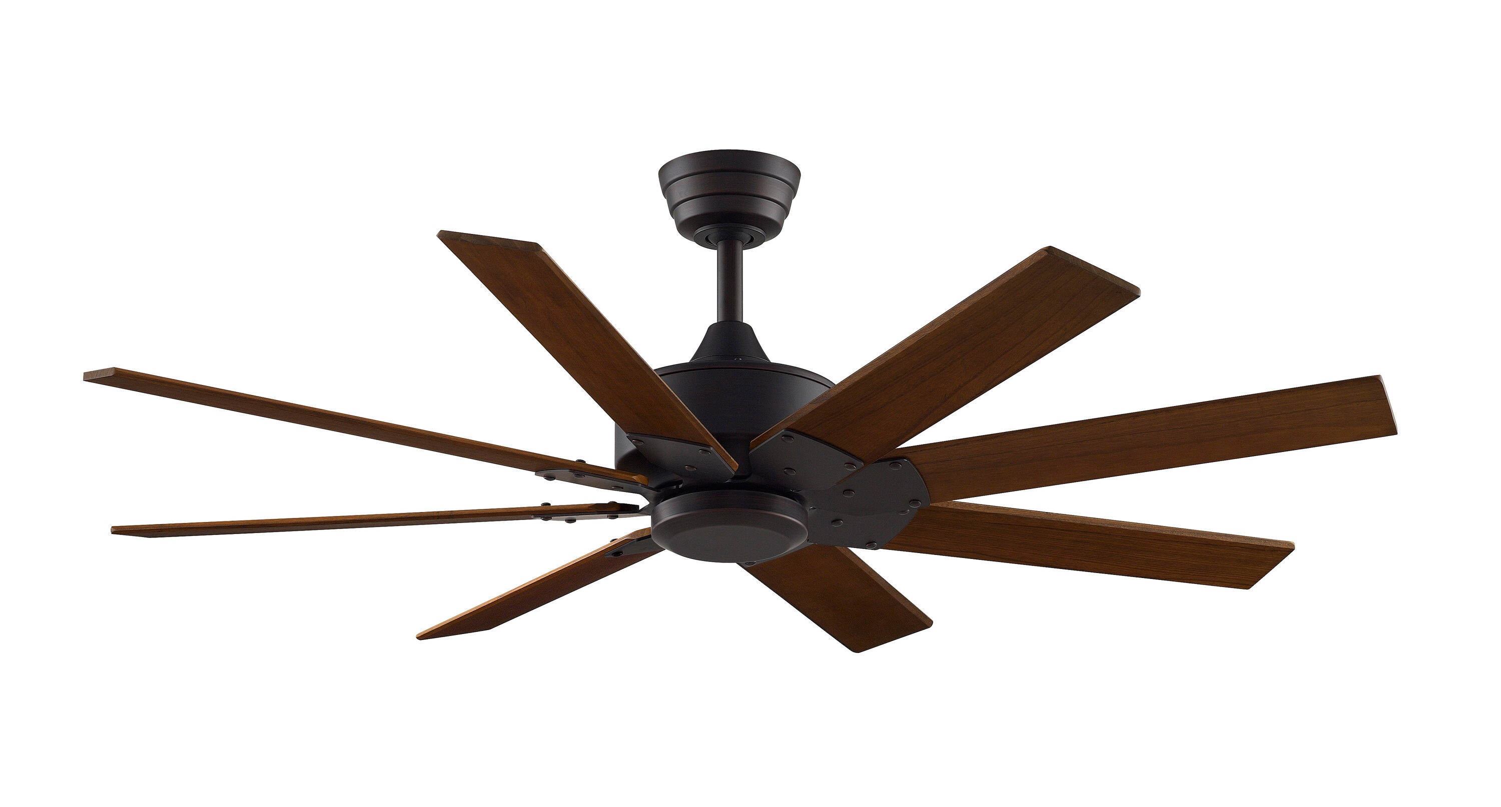 Levon Custom 52-in Dark Bronze Indoor/Outdoor Smart Ceiling Fan with Remote (8-Blade) Walnut | - Fanimation FPD7912BDZ-52DWA
