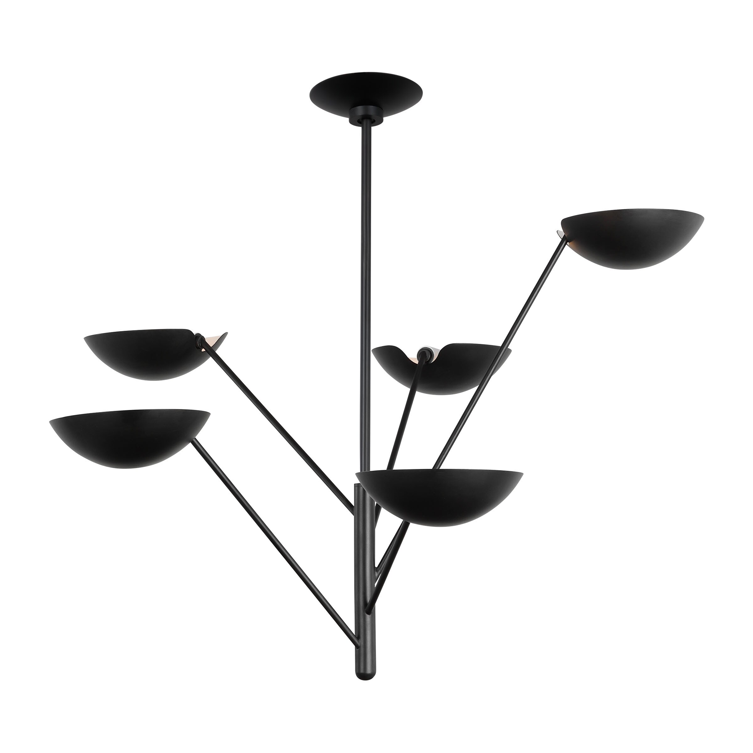 Nevel 5-Light Aged Iron Mid-Century Modern Chandelier