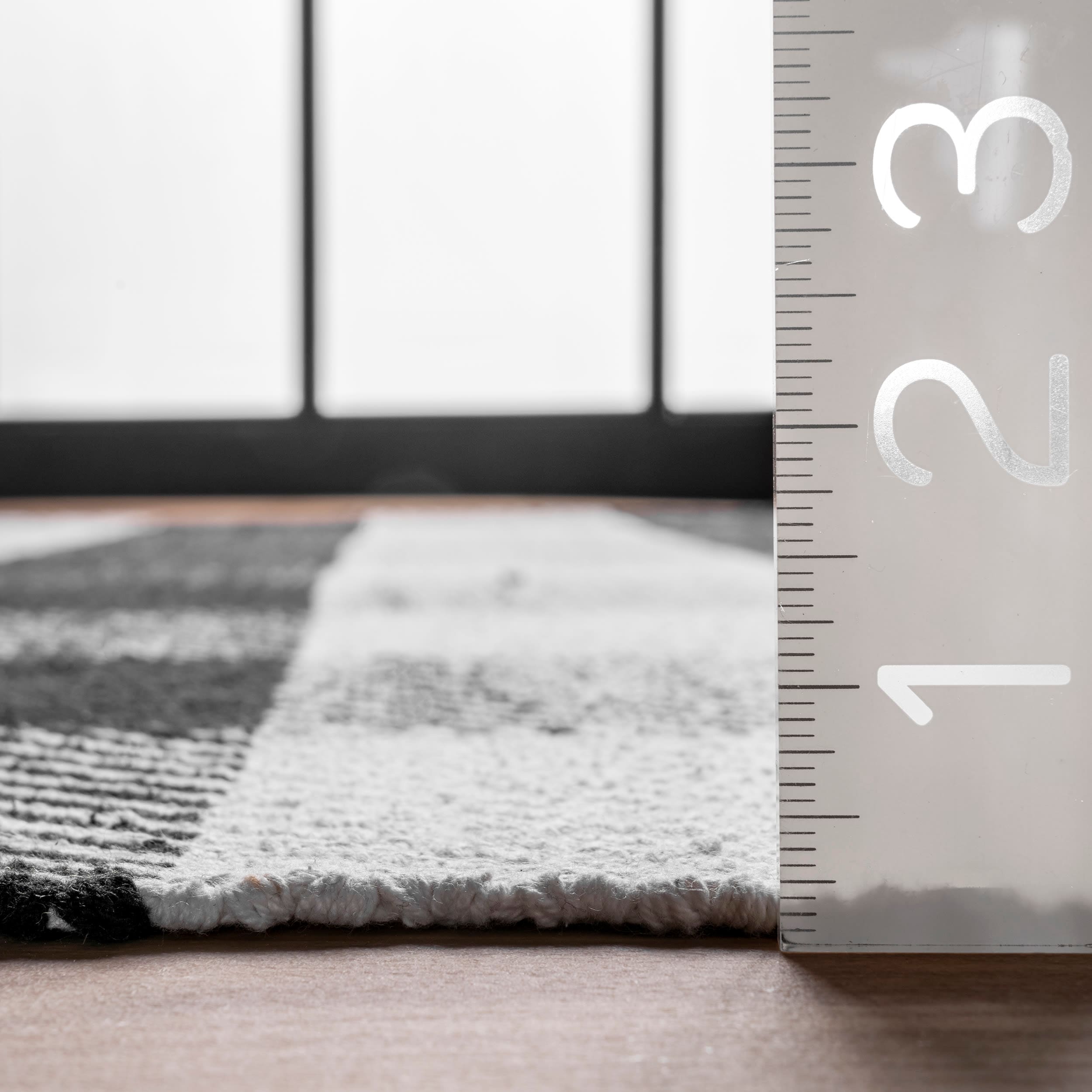 Black and White Buffalo Plaid Cotton 10' x 14' Area Rug