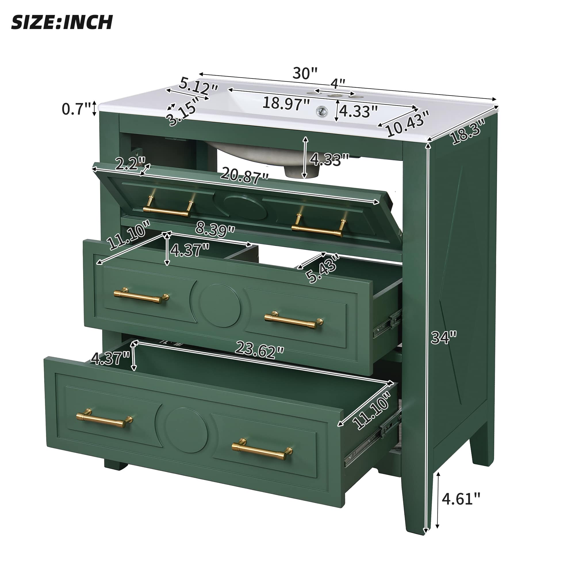 Vynxaria LEXY1413-DJYS-SZT183 Bath-Vanity-Combo - View #10