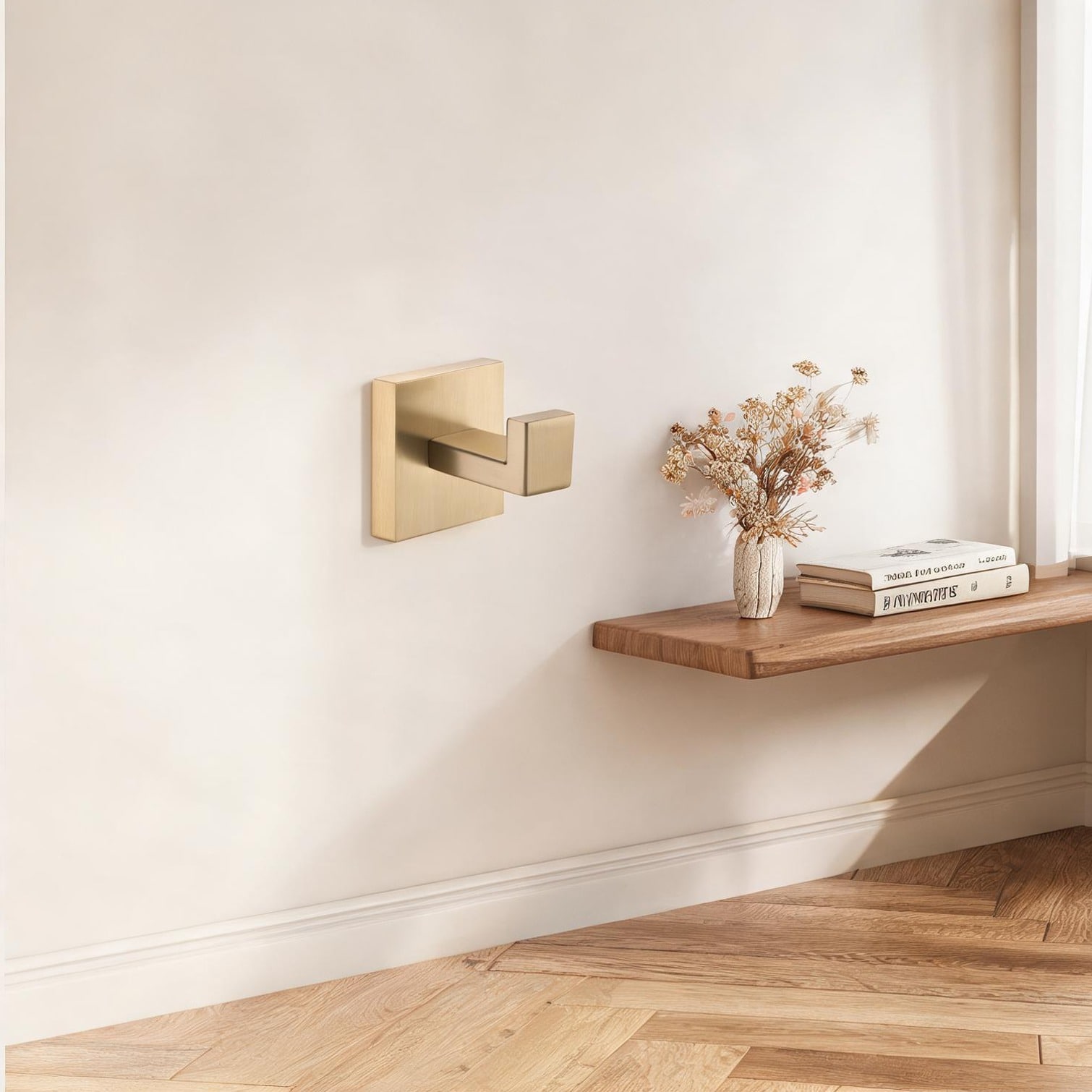 chillscreamni Brushed Gold Bathroom Accessories with Storage for Bedroom 2.2 in Stainless Steel