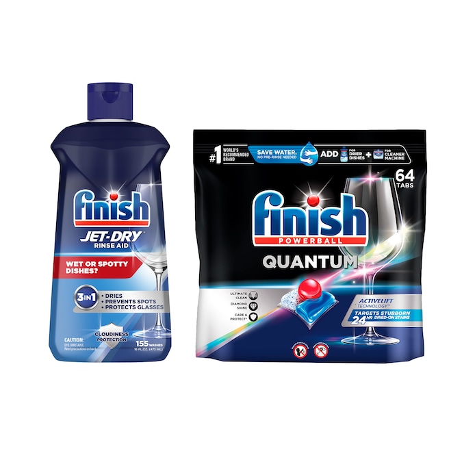 Shop Finish Quantum 64-Count Dishwasher Detergent & Jet Dry Rinsing Agent  Bundle at