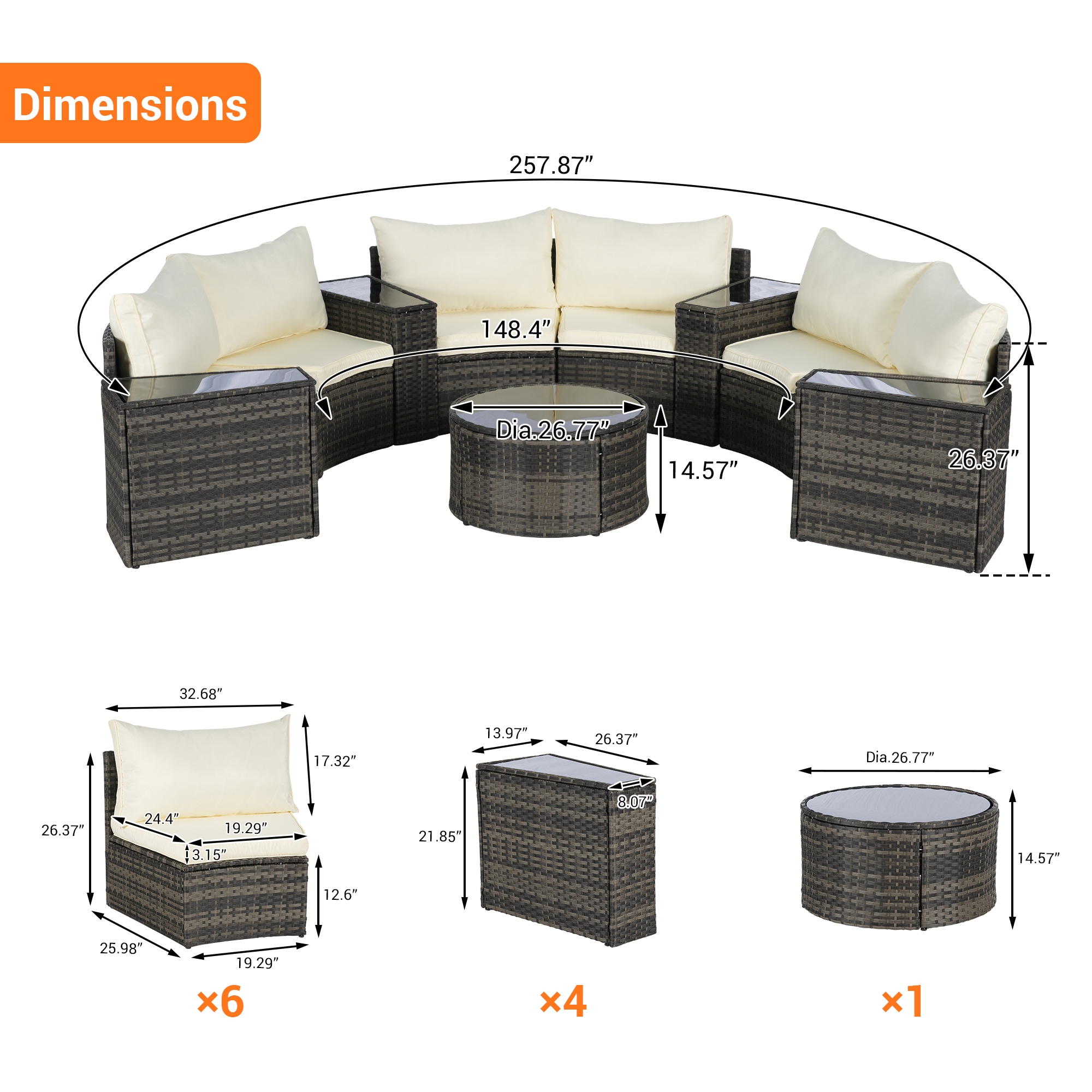 SINOFURN SYB670030BG Patio-Sofas-Daybeds - View #12