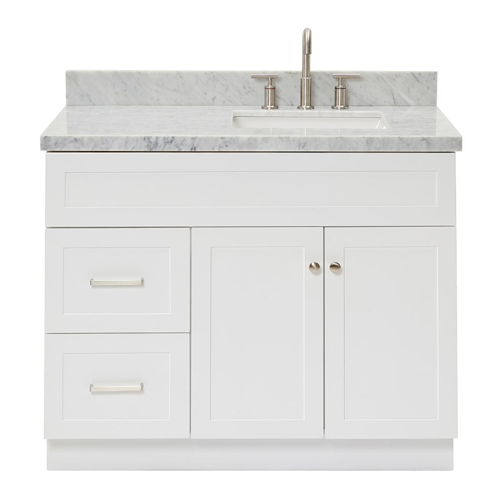 Ariel Hamlet 43-in White Undermount Single Sink Bathroom Vanity With 