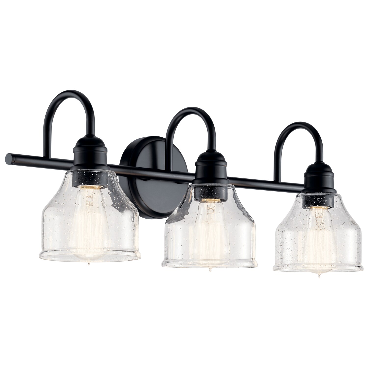 Kichler Avery 24-in 3-Light Black Industrial Vanity Light in the Vanity ...