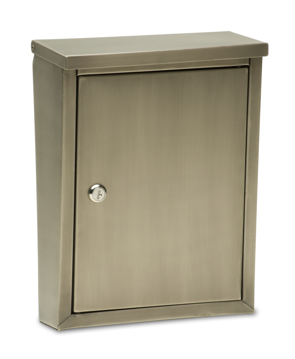 Architectural Mailboxes 2582AP Wall Mount Silver Metal Lockable Mailbox