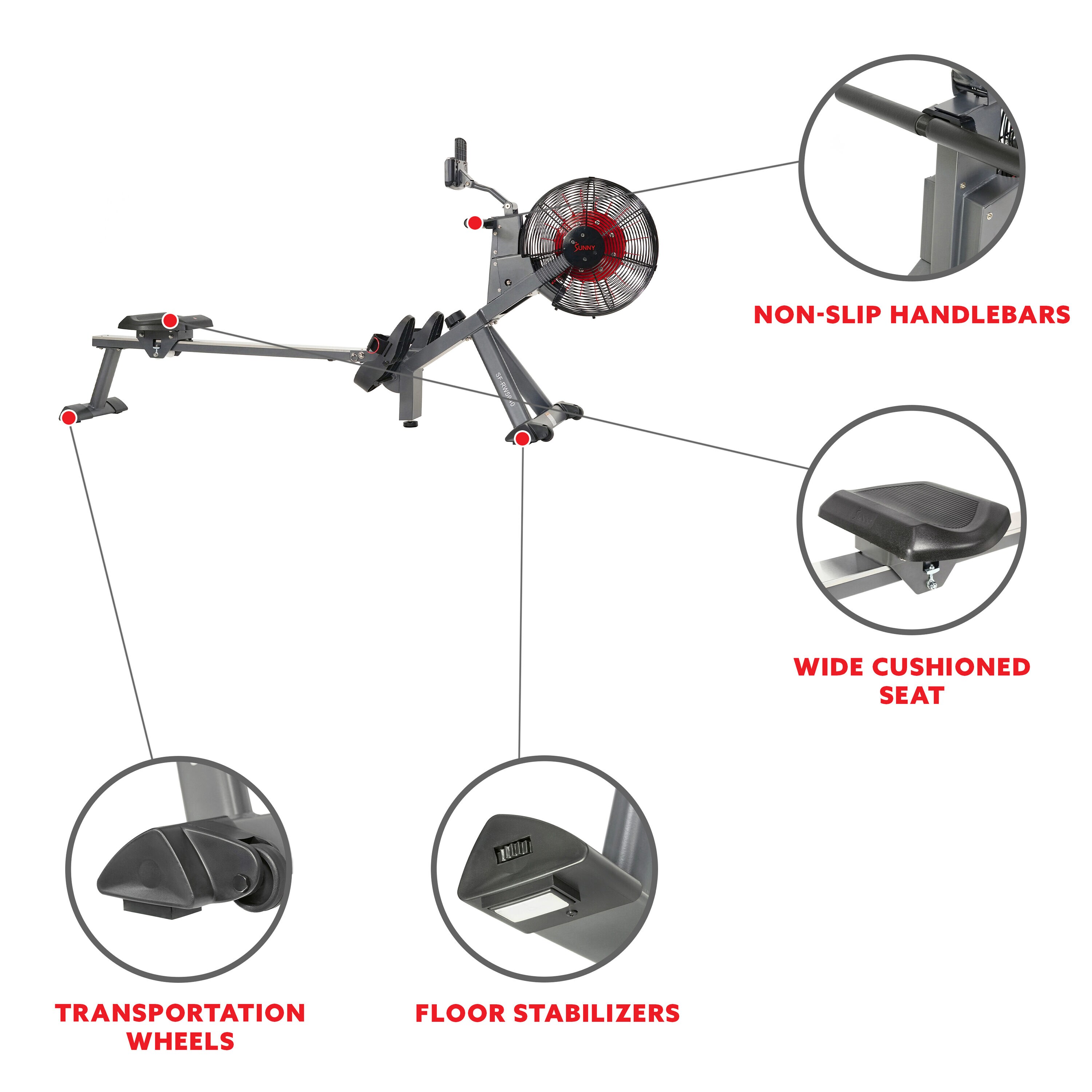 Sunny Health & Fitness SF-RW5940 Rowing-Machines - View #4